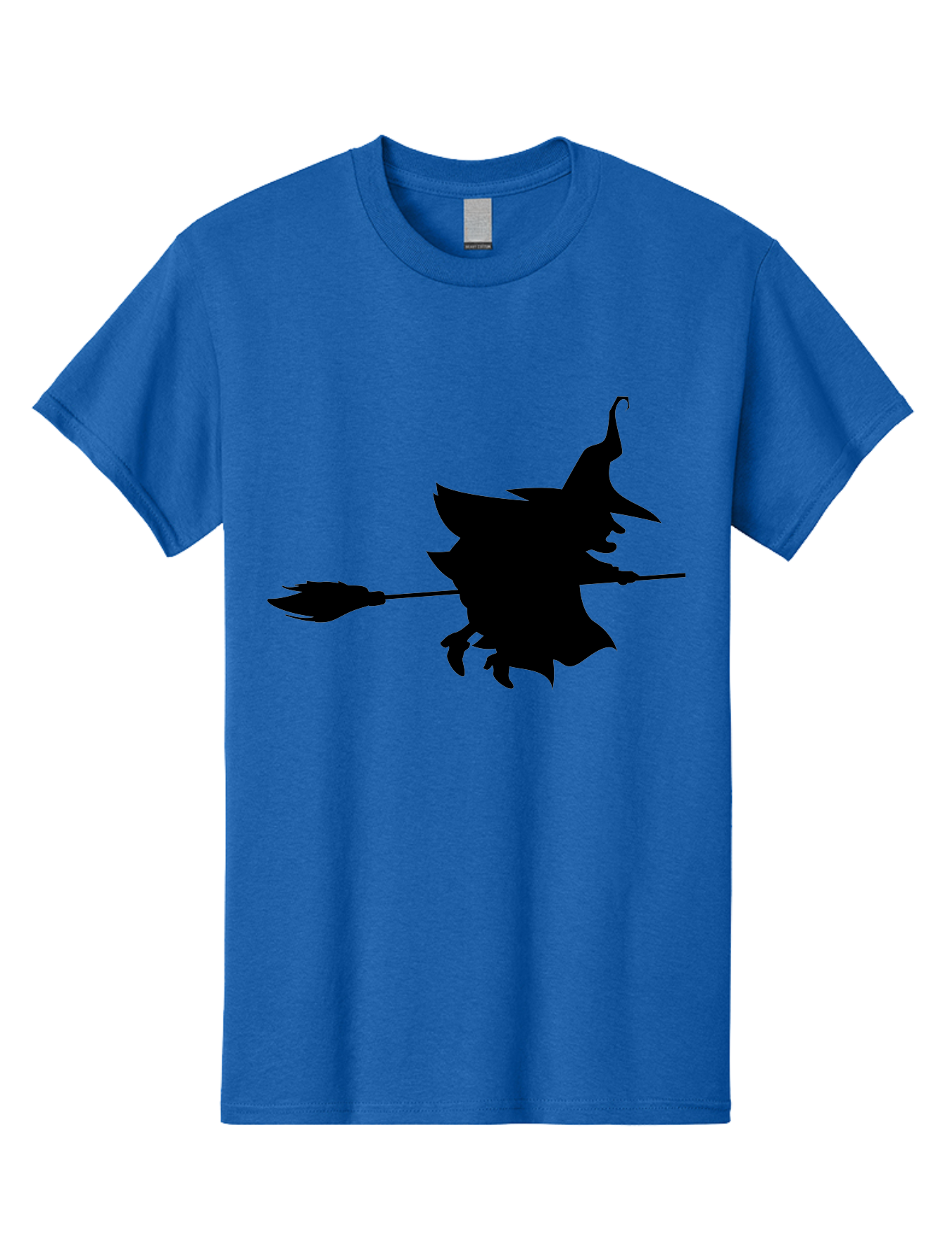 Witch-Silhouette Men'S Graphic Tee, 100% Cotton, Comfortable Casual Summer Wear, Machine Washable, Witch Silhouette, Flying On Broomstick, Halloween Magic, Spooky Atmosphere, Mystical Powers, Flying Witch, Halloween Theme Aab240
