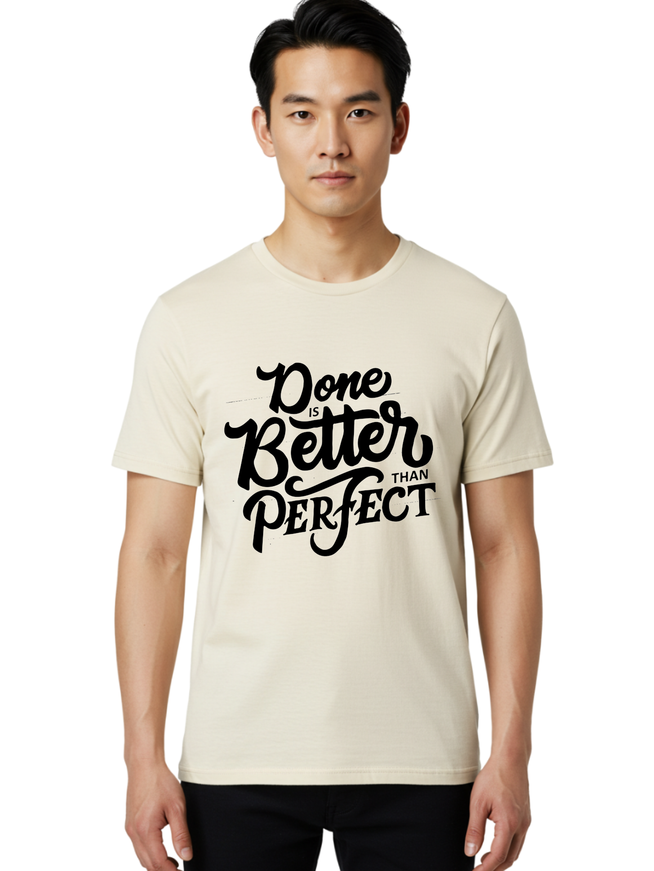 Done-Is-Better-Than-Perfect Men'S Graphic Tee, 100% Cotton, Comfortable Casual Summer Wear, Machine Washable, Motivational Quote, Productivity, Success, Inspiration, Done Is Better Than Perfect, Business, Creativity, Productivity Tips, Aab246