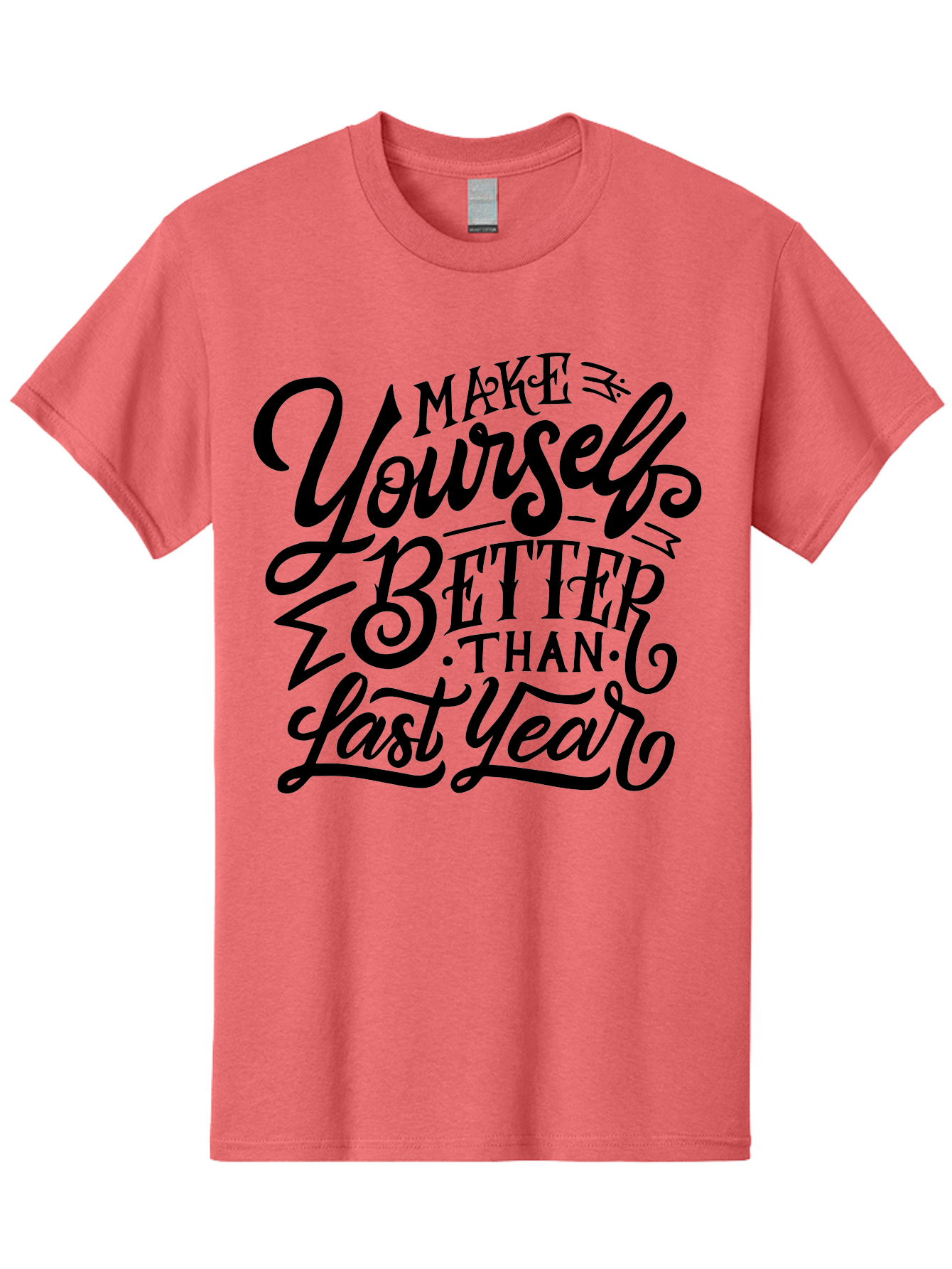 Make-Yourself-Better Men'S Graphic Tee, 100% Cotton, Comfortable Casual Summer Wear, Machine Washable, Inspirational Quote, Motivational Phrase, Self-Improvement, Personal Growth, New Year Resolution, Goal Setting, Motivation, Success, Aab252