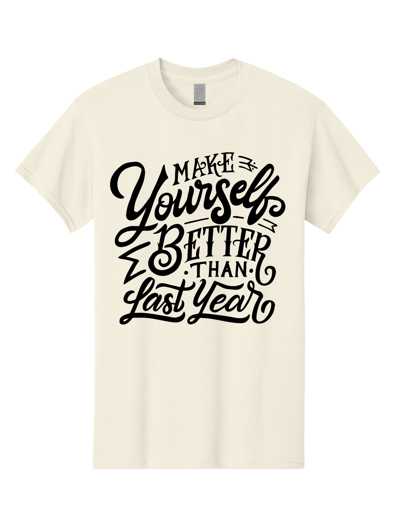 Make-Yourself-Better Men'S Graphic Tee, 100% Cotton, Comfortable Casual Summer Wear, Machine Washable, Inspirational Quote, Motivational Phrase, Self-Improvement, Personal Growth, New Year Resolution, Goal Setting, Motivation, Success, Aab252