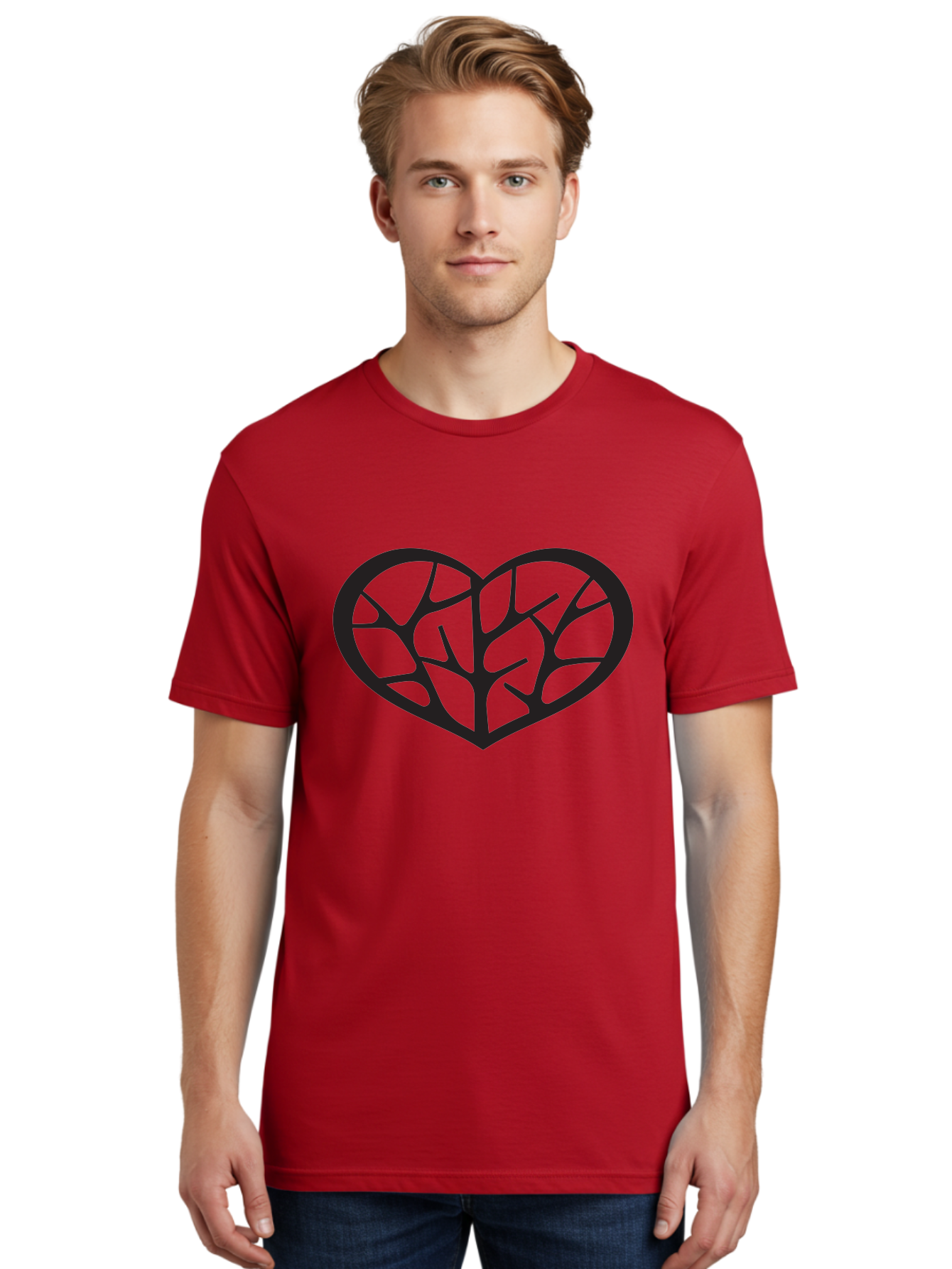 Brain-Heart Men'S Graphic Tee, 100% Cotton, Comfortable Casual Summer Wear, Machine Washable, Brain And Heart, Love And Intelligence, Harmony, Unity, Creativity, Brain-Heart Connection, Heart-Brain Balance, Emotional Intelligence Aab258
