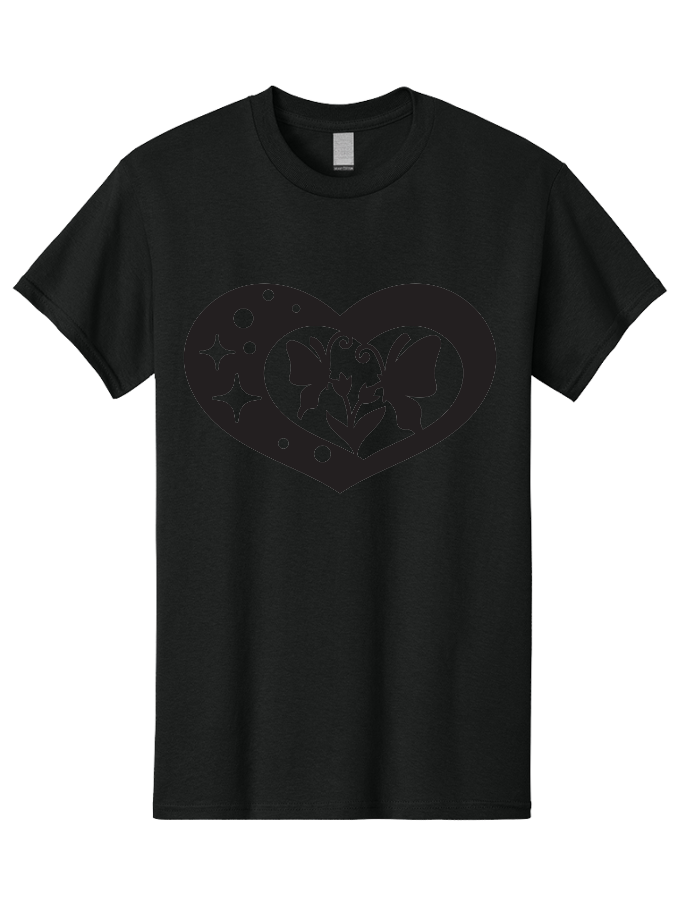 Butterfly-Heart Men'S Graphic Tee, 100% Cotton, Comfortable Casual Summer Wear, Machine Washable, Heart Shape, Butterfly Silhouette, Floral Design, Whimsical Graphics, Decorative Art, Symbolic Heart, Nature-Inspired, Mystical Charm, Aab259