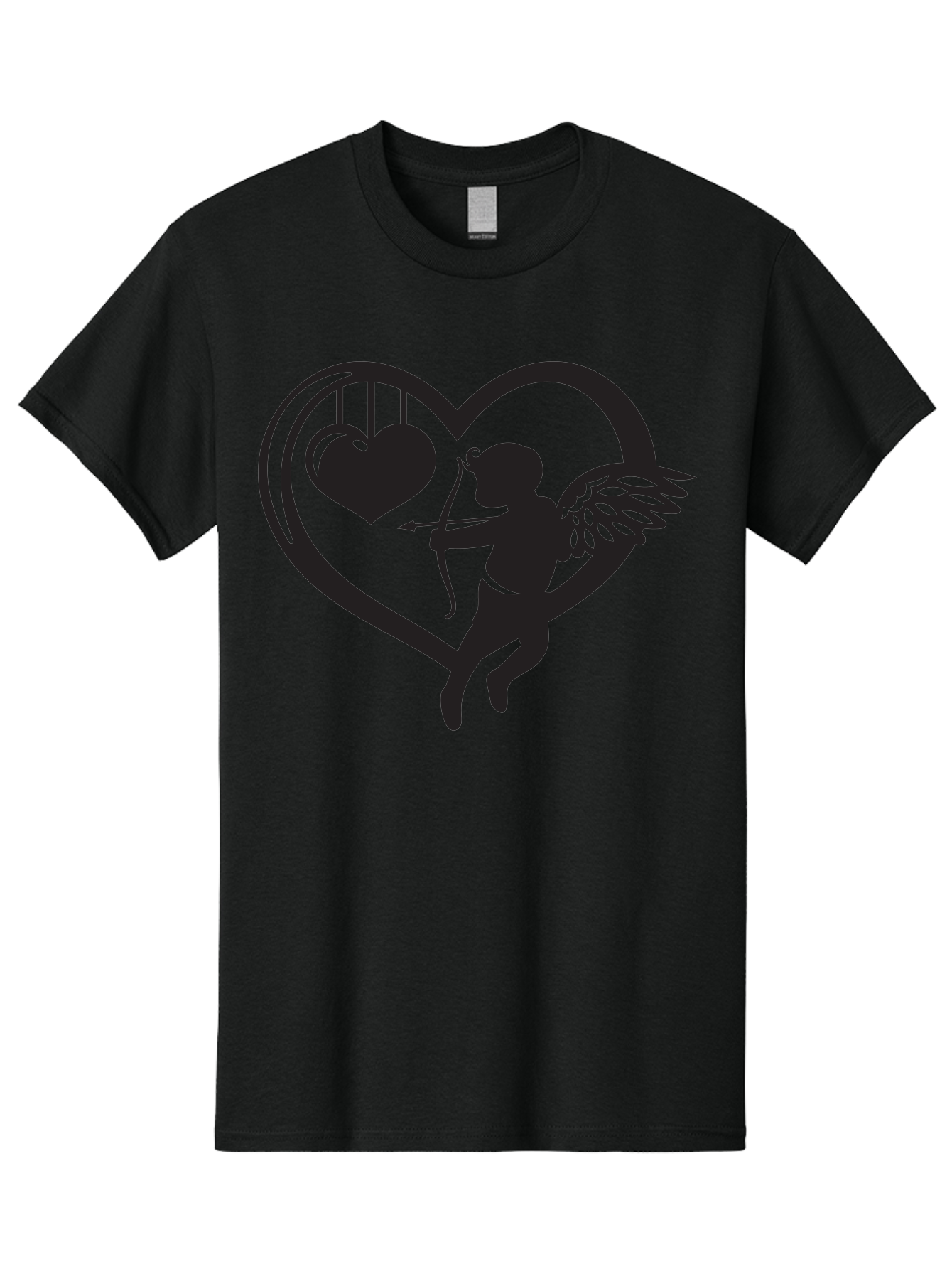 Cupid-With-Bow-And-Arrow Men'S Graphic Tee, 100% Cotton, Comfortable Casual Summer Wear, Machine Washable, Cupid Shooting Arrow, Heart Shape, Love Symbol, Romantic Gesture, Arrow And Heart, Valentine'S Day Icon, Cherub With Bow Aab264
