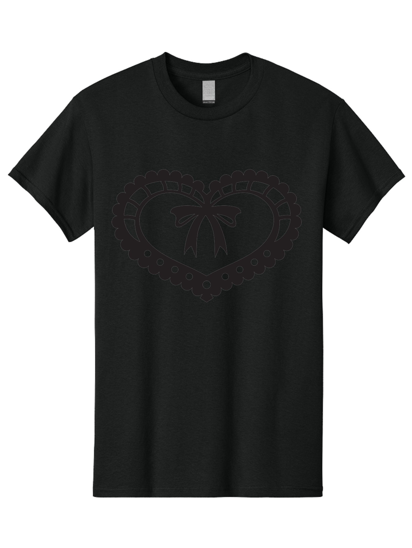 Heart-With-Bow-1 Men'S Graphic Tee, 100% Cotton, Comfortable Casual Summer Wear, Machine Washable, Heart Shape, Decorative Bow, Lace Details, Intricate Design, Love Symbol, Valentines Day, Heart Icon, Cute Graphic Aab278
