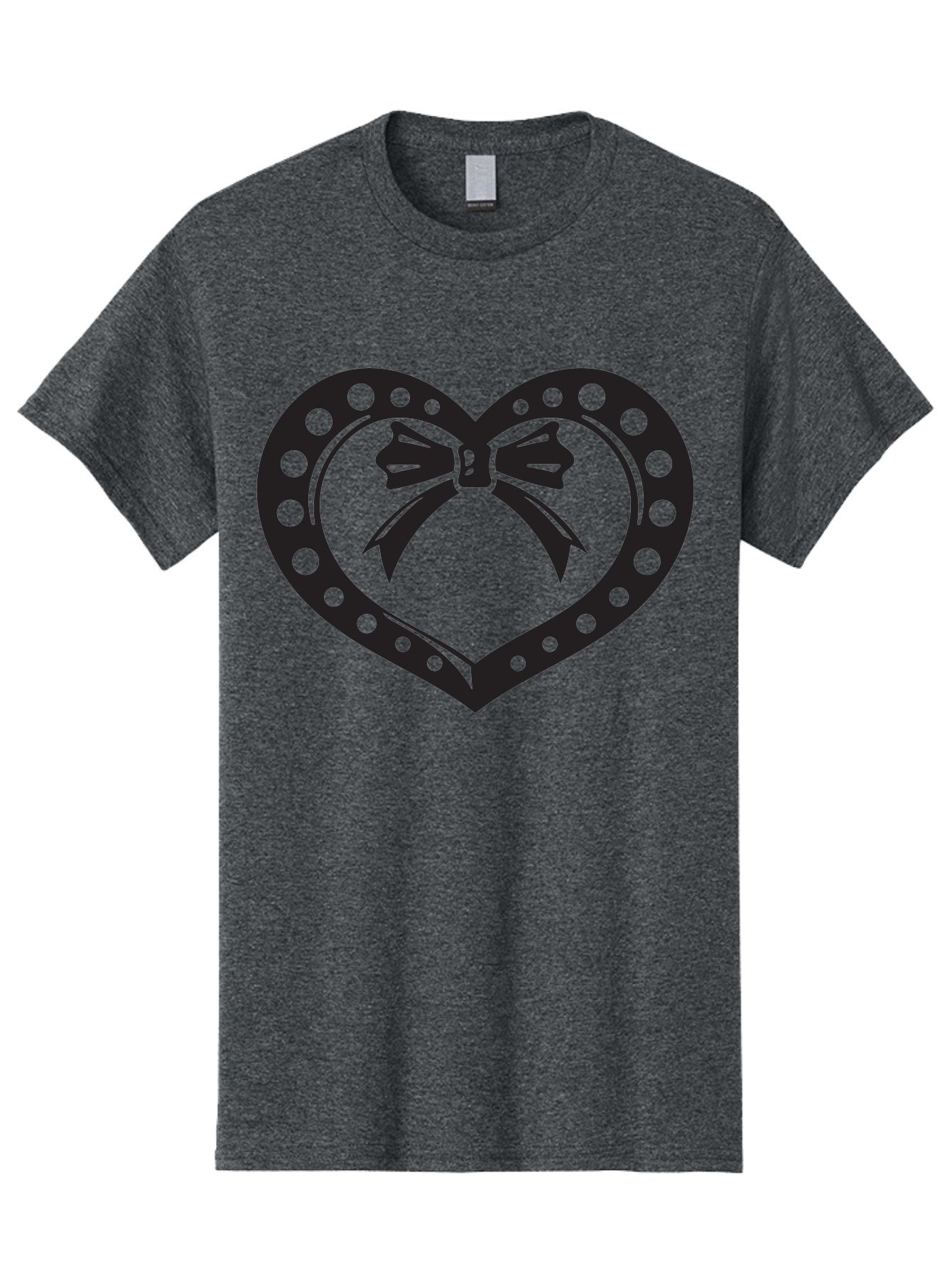 Heart-With-Bow Men'S Graphic Tee, 100% Cotton, Comfortable Casual Summer Wear, Machine Washable, Heart Shape, Bow Design, Polka Dots, Love Symbol, Romantic Gesture, Heartwarming, Cute Design, Heart Icon Aab279