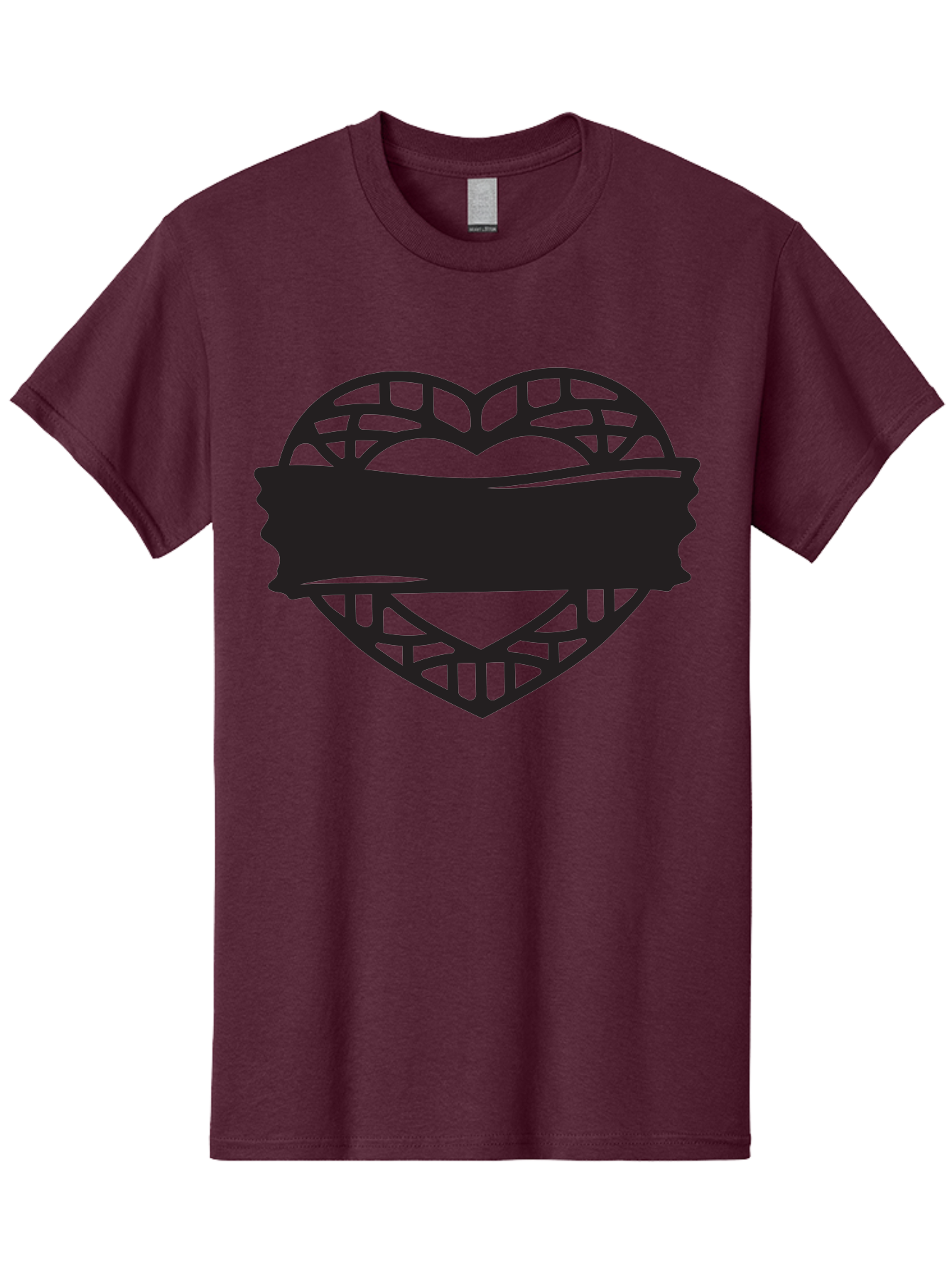 Heart-With-Duct-Tape Men'S Graphic Tee, 100% Cotton, Comfortable Casual Summer Wear, Machine Washable, Heart Shape, Intricate Design, Muzzled Heart, Love Symbol, Decorative Art, Symbolic Representation, Heart Pattern Aab281