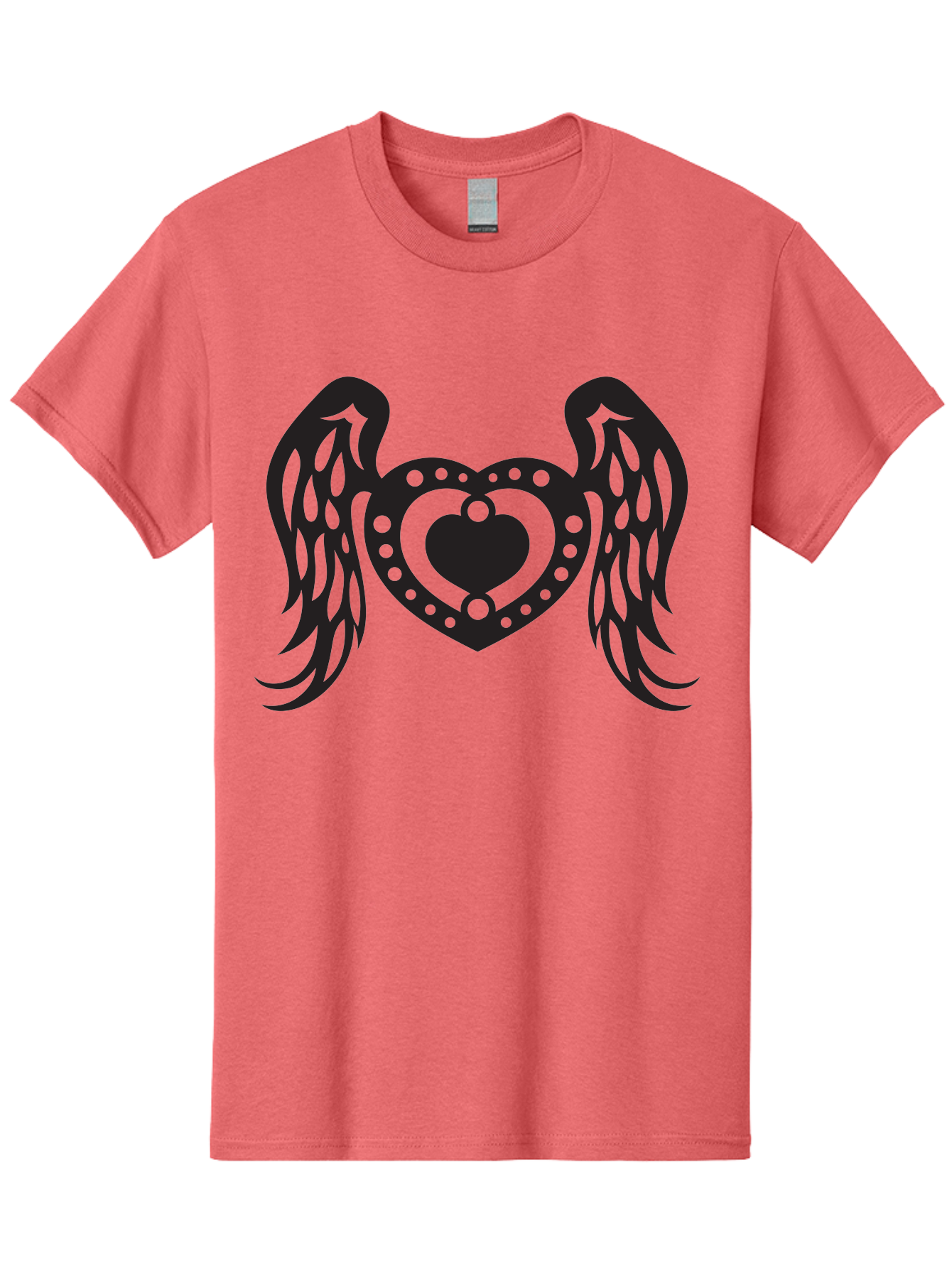 Heart-With-Wings Men'S Graphic Tee, 100% Cotton, Comfortable Casual Summer Wear, Machine Washable, Heart With Wings, Decorative Heart Design, Symbolic Heart Art, Winged Heart Illustration, Love Symbol, Heart Icon, Angel Wings, Aab287