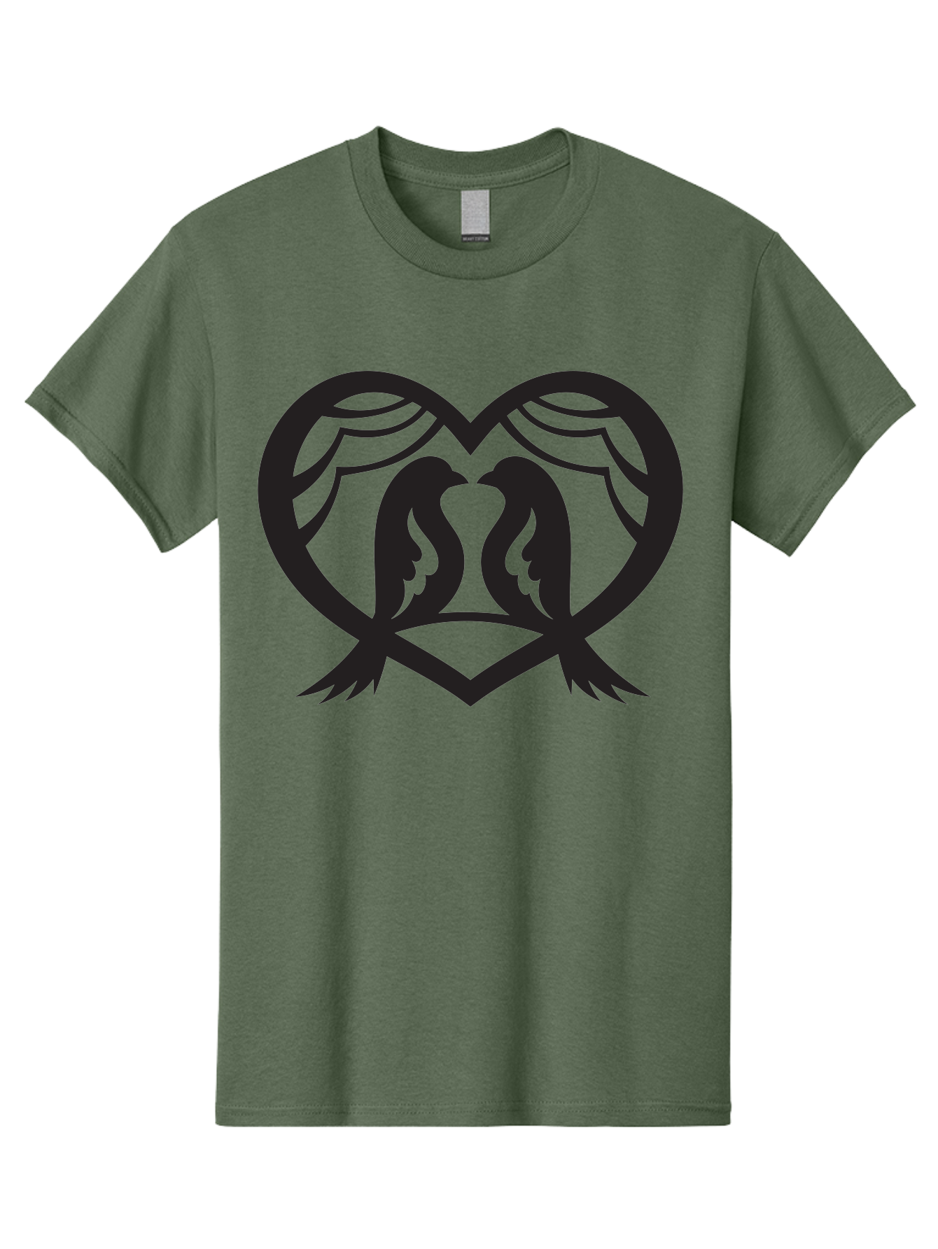 Love-Birds Men'S Graphic Tee, 100% Cotton, Comfortable Casual Summer Wear, Machine Washable, Two Doves, Doves Kissing, Heart Shape, Symbol Of Love, Peaceful Doves, Love Birds, Heart Symbol, Gentle Creatures, Symbolic Art, Dove Hearts Aab293