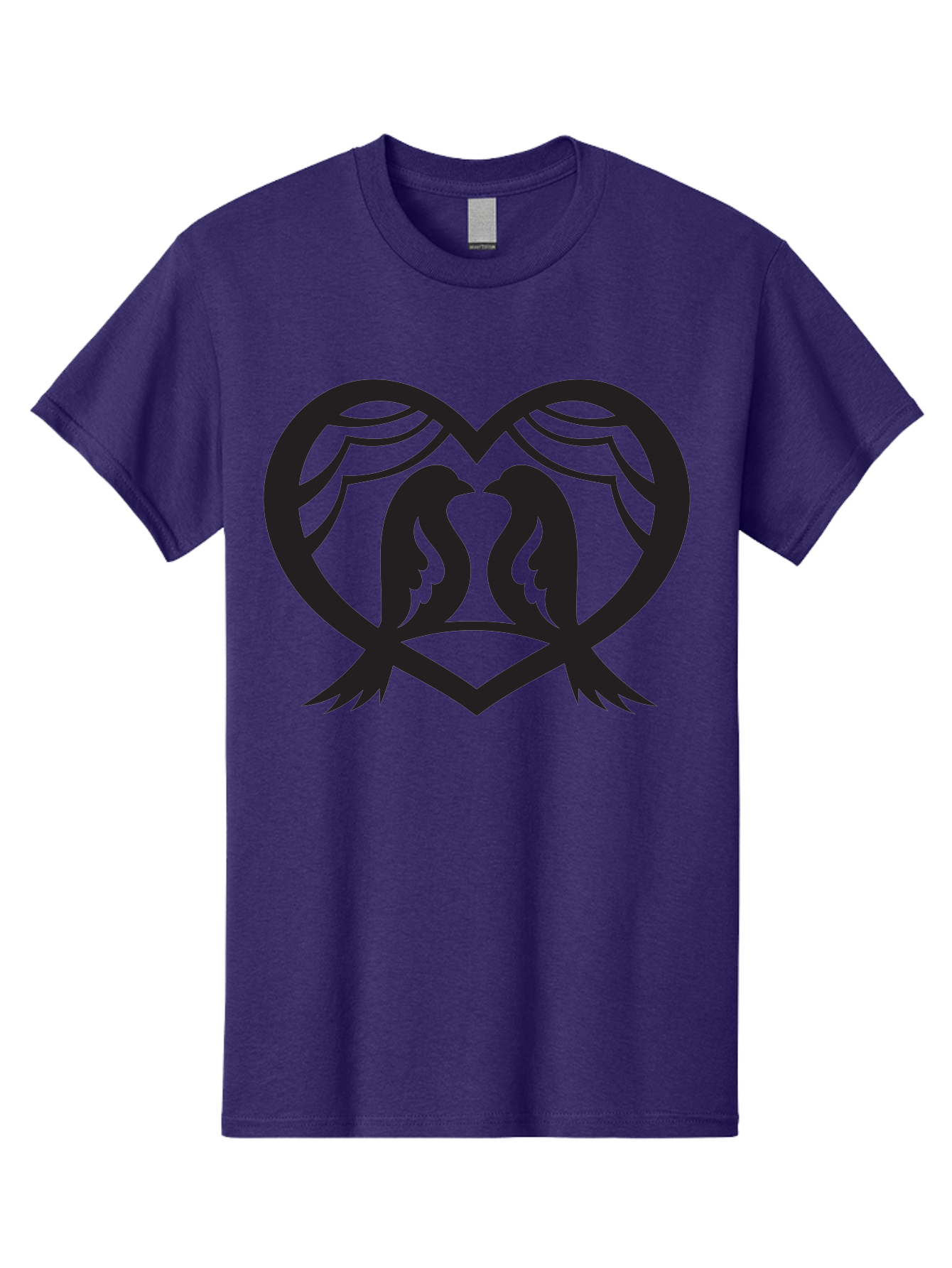 Love-Birds Men'S Graphic Tee, 100% Cotton, Comfortable Casual Summer Wear, Machine Washable, Two Doves, Doves Kissing, Heart Shape, Symbol Of Love, Peaceful Doves, Love Birds, Heart Symbol, Gentle Creatures, Symbolic Art, Dove Hearts Aab293