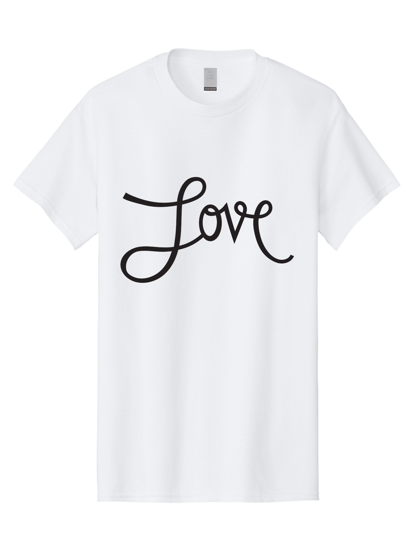 Love Men'S Graphic Tee, 100% Cotton, Comfortable Casual Summer Wear, Machine Washable, Love Typography, Cursive Font, Black Text, Romantic Quote, Affectionate Message, Heartwarming Phrase, Elegant Script Aab294