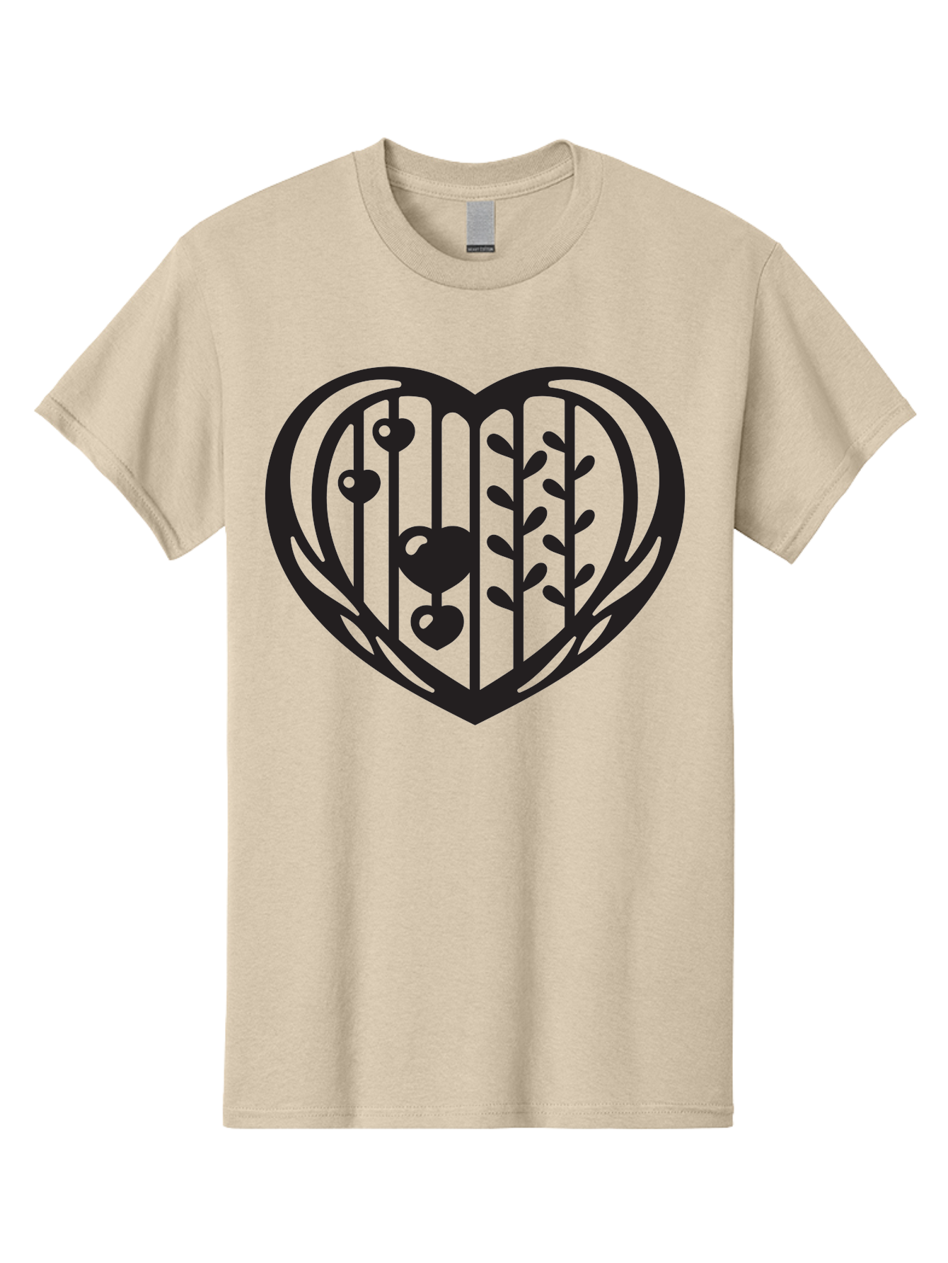 Mobile-Cage-Heart Men'S Graphic Tee, 100% Cotton, Comfortable Casual Summer Wear, Machine Washable, Heart-Shaped Cage, Bird Trapped, Love Symbol, Restricted Freedom, Emotional Confinement, Symbol Of Love, Heart, Birdcage Aab295