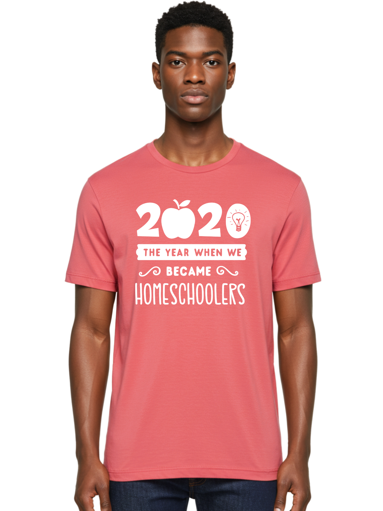 2020-The-Year-When-We-Became-Homeschoolers-1 Men'S Graphic Tee, 100% Cotton, Comfortable Casual Summer Wear, Machine Washable, Homeschooling, Online Learning, Covid-19, 2020, Education, Homeschoolers, Alternative Schooling, Home Education, Aab309