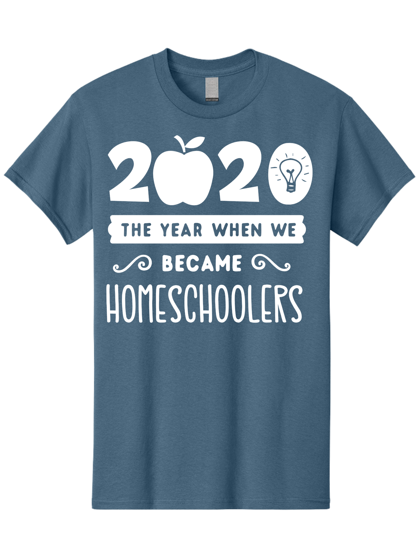 2020-The-Year-When-We-Became-Homeschoolers-1 Men'S Graphic Tee, 100% Cotton, Comfortable Casual Summer Wear, Machine Washable, Homeschooling, Online Learning, Covid-19, 2020, Education, Homeschoolers, Alternative Schooling, Home Education, Aab309