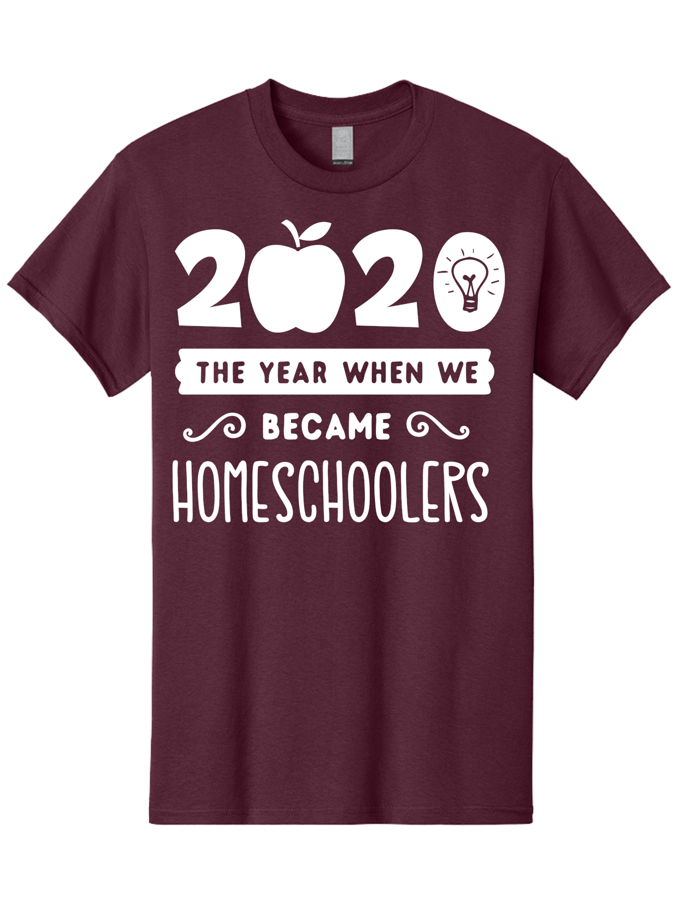 2020-The-Year-When-We-Became-Homeschoolers-1 Men'S Graphic Tee, 100% Cotton, Comfortable Casual Summer Wear, Machine Washable, Homeschooling, Online Learning, Covid-19, 2020, Education, Homeschoolers, Alternative Schooling, Home Education, Aab309