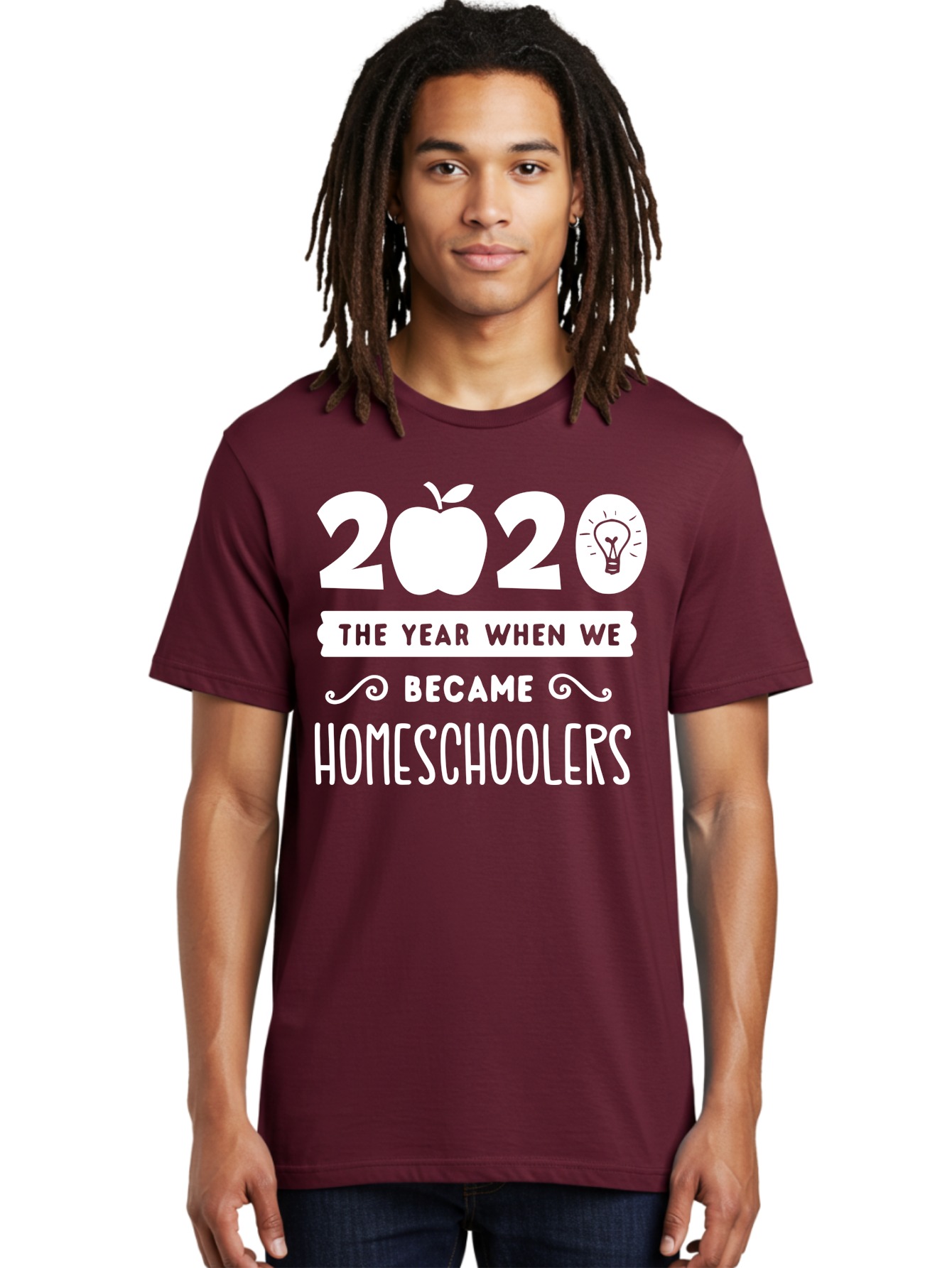 2020-The-Year-When-We-Became-Homeschoolers-1 Men'S Graphic Tee, 100% Cotton, Comfortable Casual Summer Wear, Machine Washable, Homeschooling, Online Learning, Covid-19, 2020, Education, Homeschoolers, Alternative Schooling, Home Education, Aab309