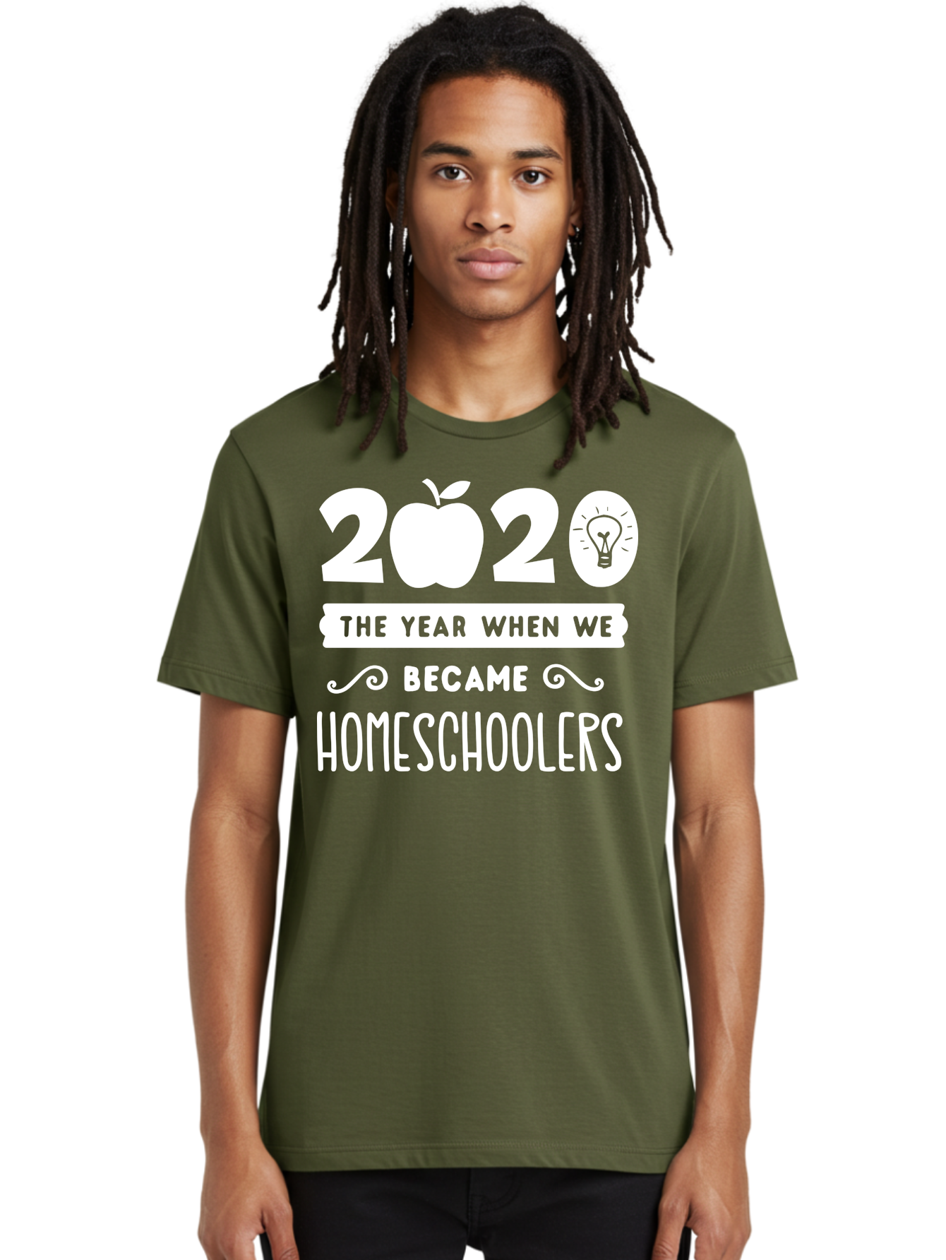 2020-The-Year-When-We-Became-Homeschoolers-1 Men'S Graphic Tee, 100% Cotton, Comfortable Casual Summer Wear, Machine Washable, Homeschooling, Online Learning, Covid-19, 2020, Education, Homeschoolers, Alternative Schooling, Home Education, Aab309