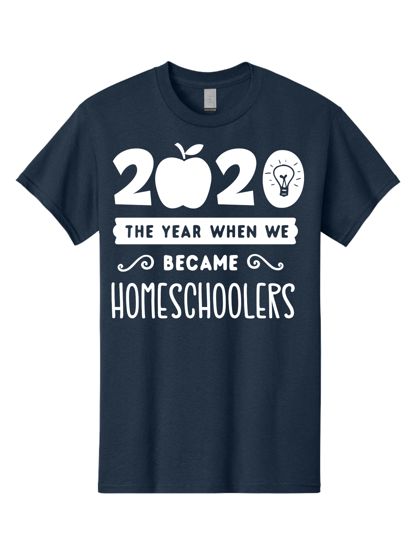 2020-The-Year-When-We-Became-Homeschoolers-1 Men'S Graphic Tee, 100% Cotton, Comfortable Casual Summer Wear, Machine Washable, Homeschooling, Online Learning, Covid-19, 2020, Education, Homeschoolers, Alternative Schooling, Home Education, Aab309