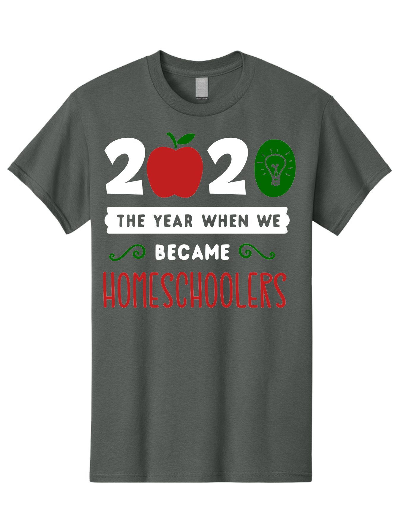 2020-The-Year-When-We-Became-Homeschoolers-2 Men'S Graphic Tee, 100% Cotton, Comfortable Casual Summer Wear, Machine Washable, Homeschooling, 2020, Year Of Change, Education, Learning At Home, Homeschoolers, New Normal, Covid-19 Impact, Aab310