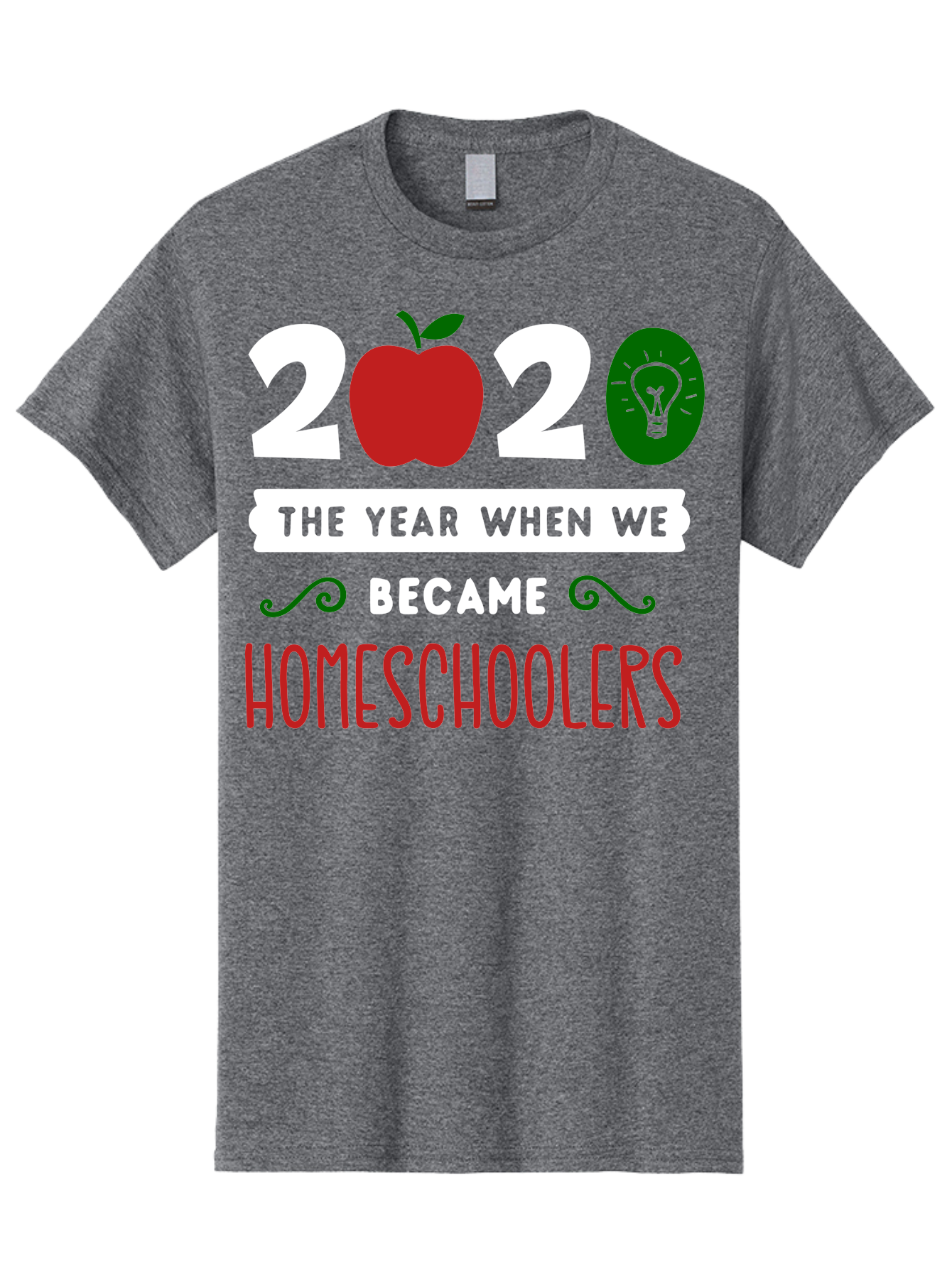 2020-The-Year-When-We-Became-Homeschoolers-2 Men'S Graphic Tee, 100% Cotton, Comfortable Casual Summer Wear, Machine Washable, Homeschooling, 2020, Year Of Change, Education, Learning At Home, Homeschoolers, New Normal, Covid-19 Impact, Aab310
