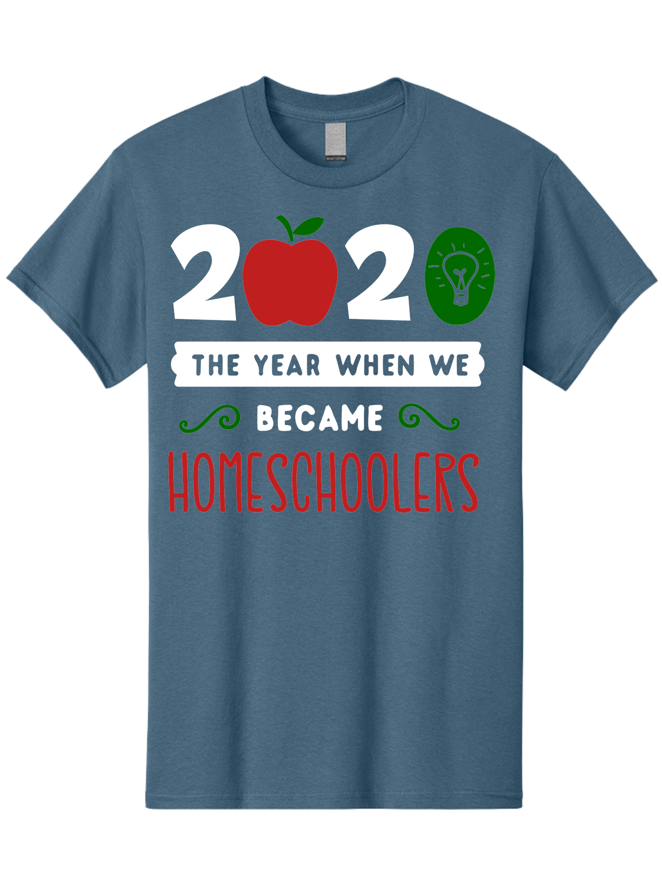 2020-The-Year-When-We-Became-Homeschoolers-2 Men'S Graphic Tee, 100% Cotton, Comfortable Casual Summer Wear, Machine Washable, Homeschooling, 2020, Year Of Change, Education, Learning At Home, Homeschoolers, New Normal, Covid-19 Impact, Aab310