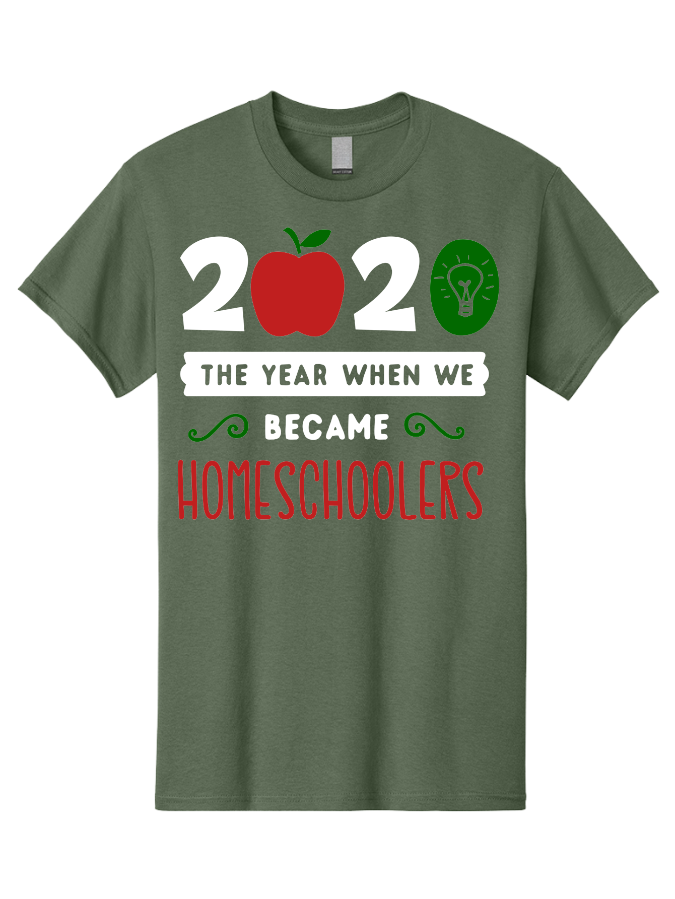 2020-The-Year-When-We-Became-Homeschoolers-2 Men'S Graphic Tee, 100% Cotton, Comfortable Casual Summer Wear, Machine Washable, Homeschooling, 2020, Year Of Change, Education, Learning At Home, Homeschoolers, New Normal, Covid-19 Impact, Aab310
