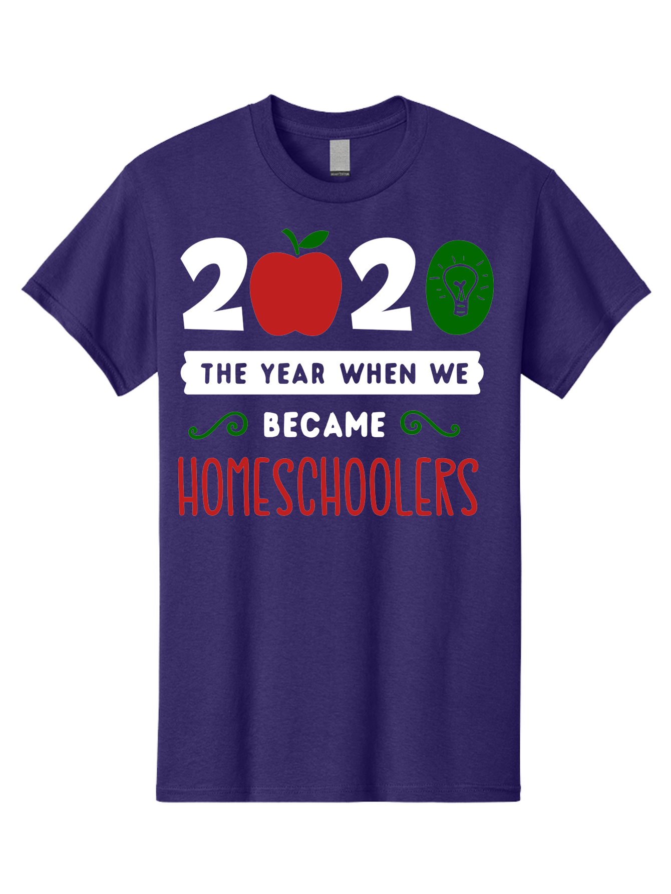 2020-The-Year-When-We-Became-Homeschoolers-2 Men'S Graphic Tee, 100% Cotton, Comfortable Casual Summer Wear, Machine Washable, Homeschooling, 2020, Year Of Change, Education, Learning At Home, Homeschoolers, New Normal, Covid-19 Impact, Aab310