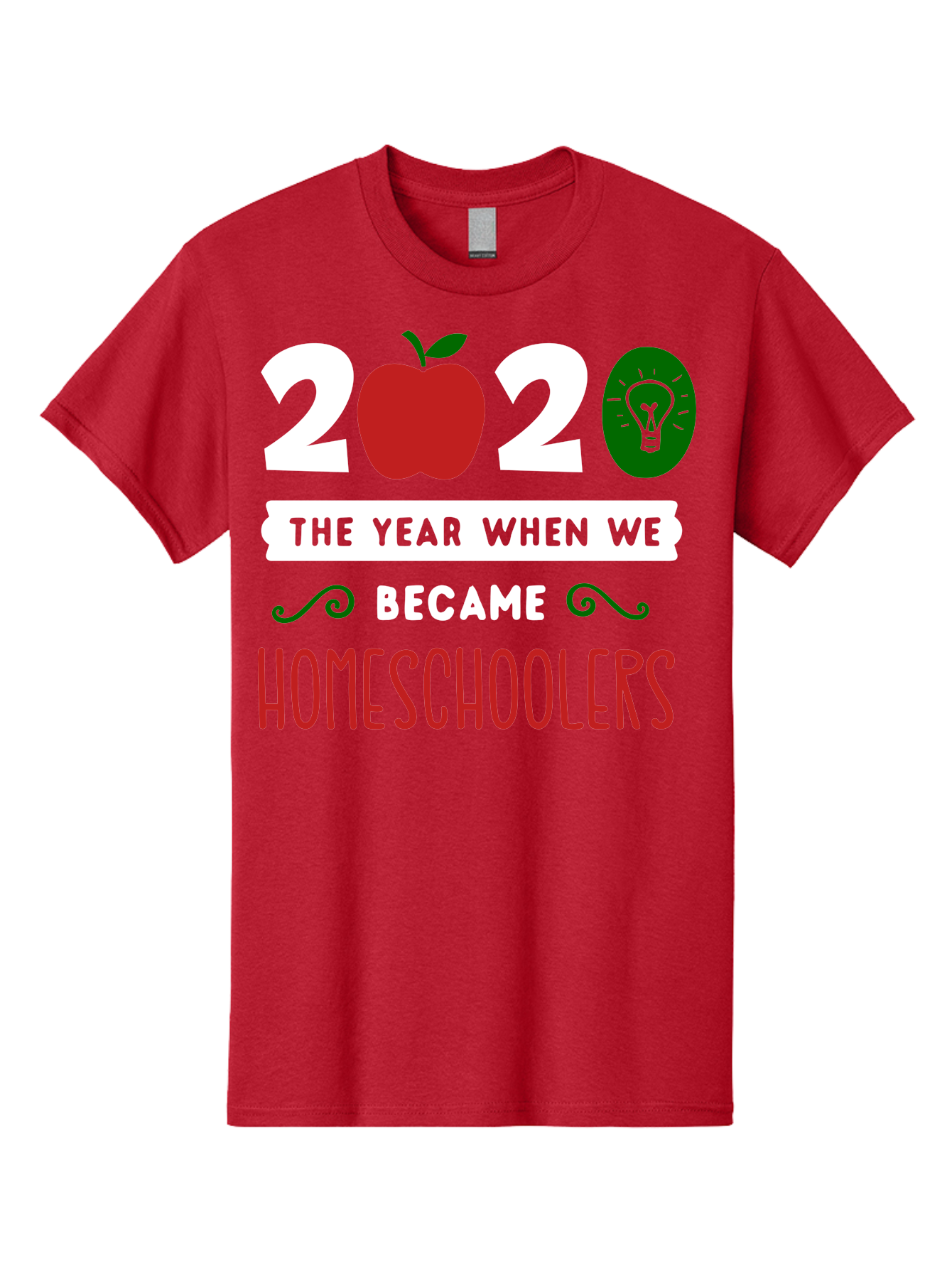 2020-The-Year-When-We-Became-Homeschoolers-2 Men'S Graphic Tee, 100% Cotton, Comfortable Casual Summer Wear, Machine Washable, Homeschooling, 2020, Year Of Change, Education, Learning At Home, Homeschoolers, New Normal, Covid-19 Impact, Aab310