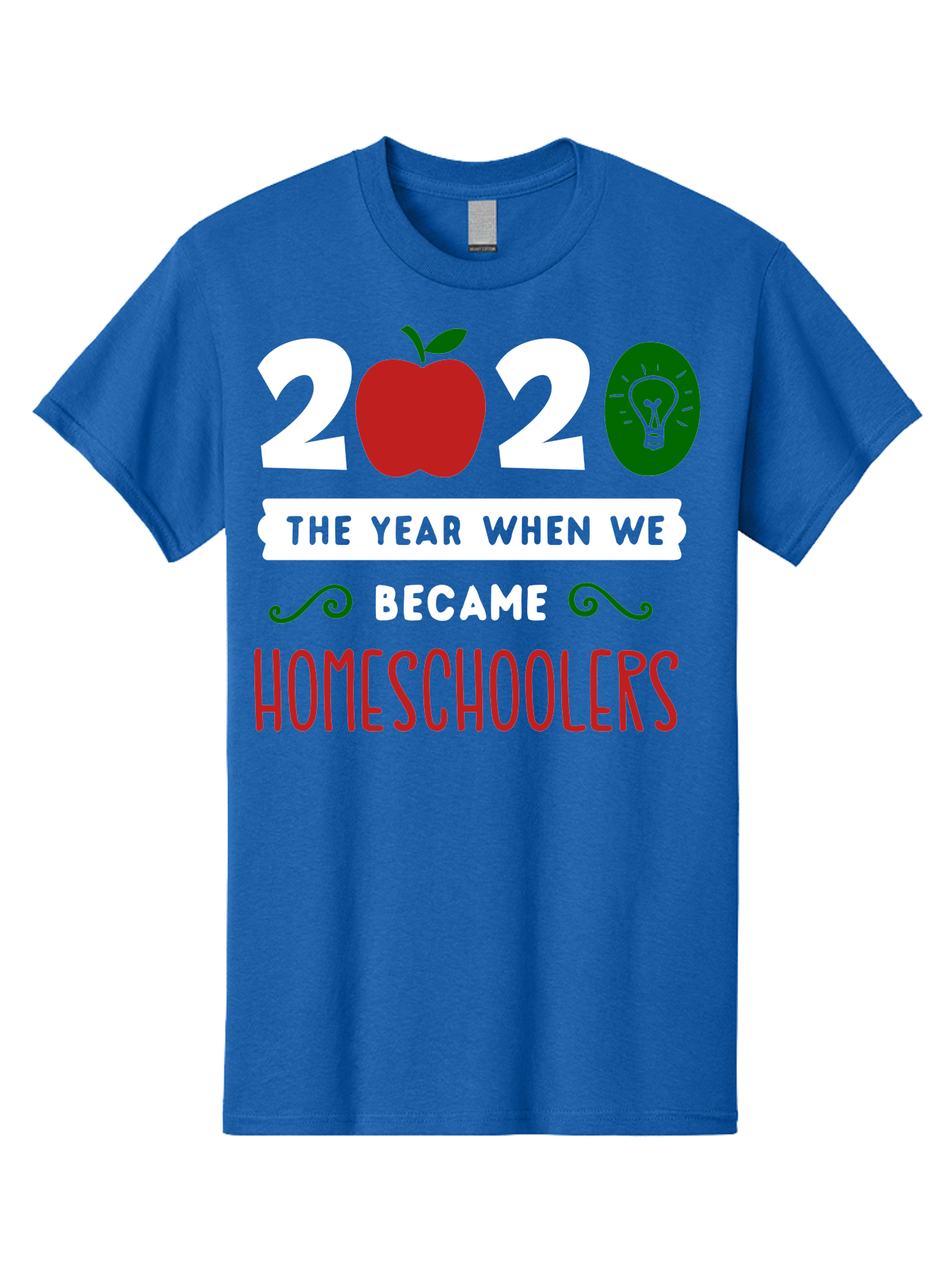 2020-The-Year-When-We-Became-Homeschoolers-2 Men'S Graphic Tee, 100% Cotton, Comfortable Casual Summer Wear, Machine Washable, Homeschooling, 2020, Year Of Change, Education, Learning At Home, Homeschoolers, New Normal, Covid-19 Impact, Aab310