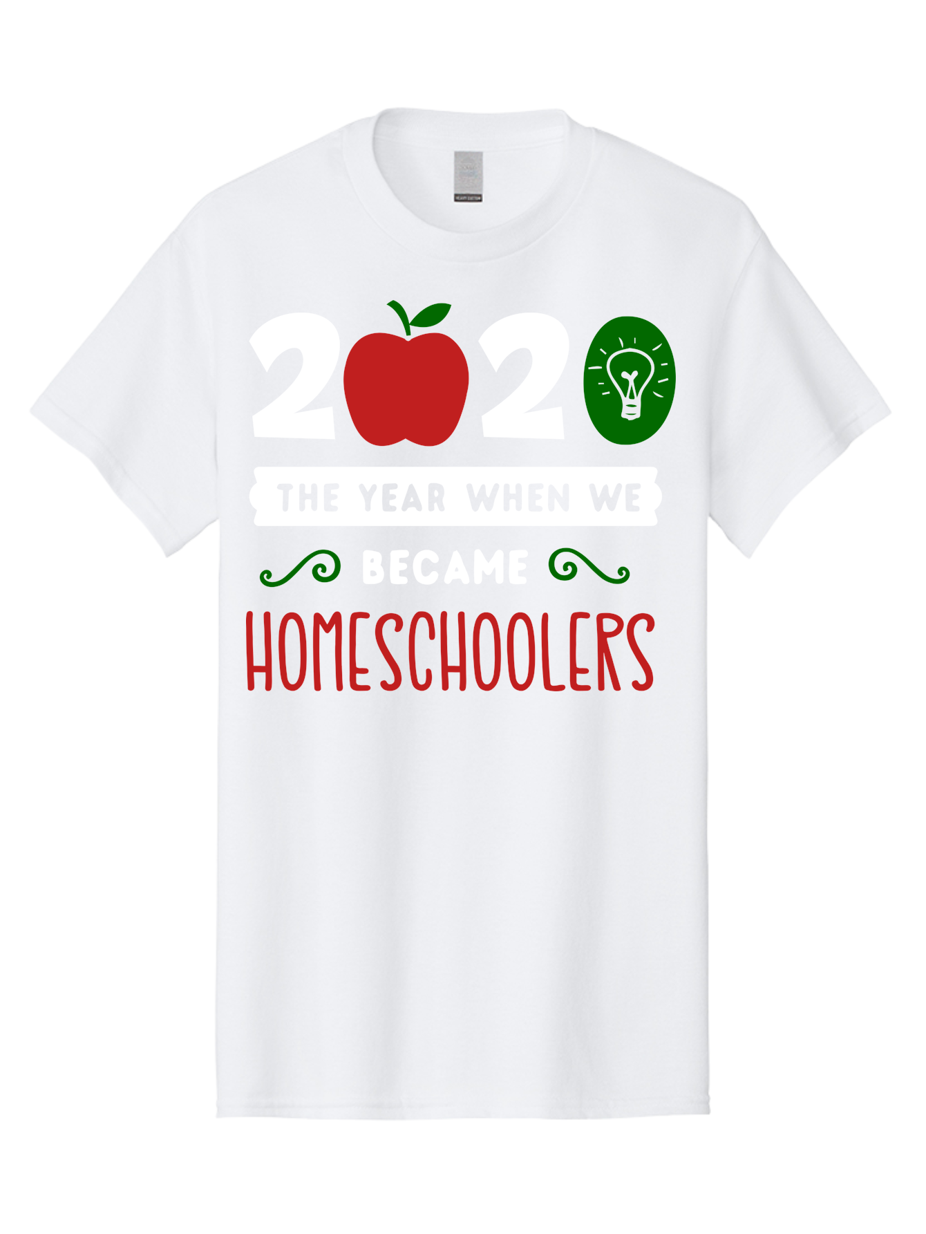 2020-The-Year-When-We-Became-Homeschoolers-2 Men'S Graphic Tee, 100% Cotton, Comfortable Casual Summer Wear, Machine Washable, Homeschooling, 2020, Year Of Change, Education, Learning At Home, Homeschoolers, New Normal, Covid-19 Impact, Aab310