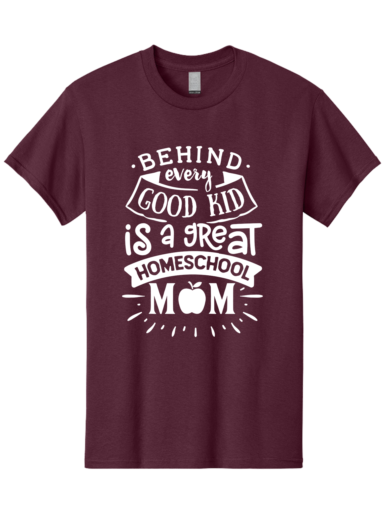 Behind-Every-Good-Kid-1 Men'S Graphic Tee, 100% Cotton, Comfortable Casual Summer Wear, Machine Washable, Homeschool Mom Appreciation, Proud Parent, Education Support, Homeschooling Journey, Dedicated Mother, Behind Every Good Kid Aab313