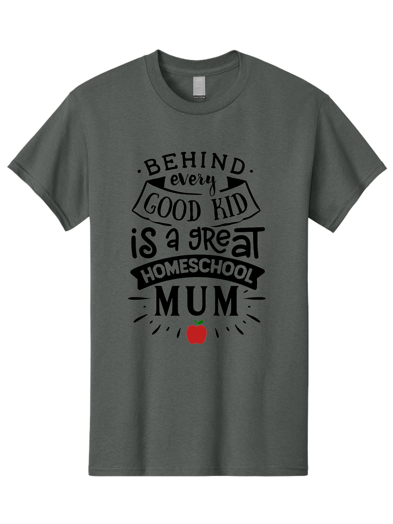 Behind-Every-Good-Kid-3 Men'S Graphic Tee, 100% Cotton, Comfortable Casual Summer Wear, Machine Washable, Homeschool Mum Appreciation, Proud Homeschool Parent, Supportive Mother, Homeschooling Journey, Behind Every Good Kid, Aab315