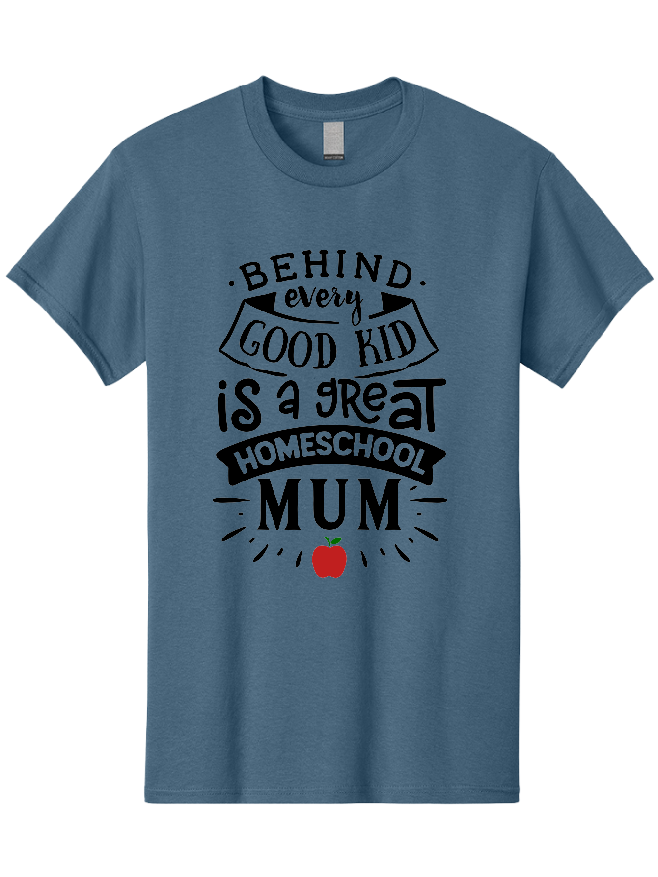 Behind-Every-Good-Kid-3 Men'S Graphic Tee, 100% Cotton, Comfortable Casual Summer Wear, Machine Washable, Homeschool Mum Appreciation, Proud Homeschool Parent, Supportive Mother, Homeschooling Journey, Behind Every Good Kid, Aab315