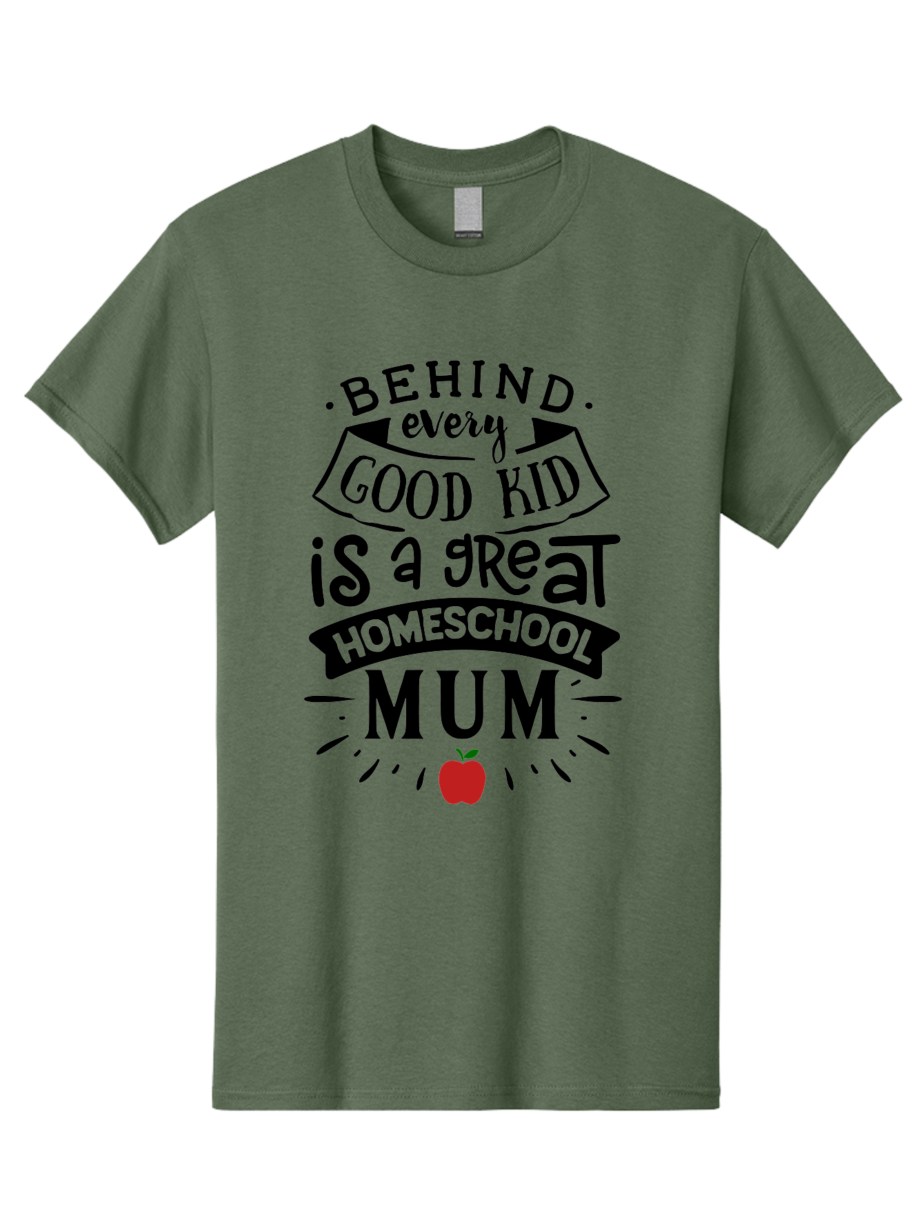 Behind-Every-Good-Kid-3 Men'S Graphic Tee, 100% Cotton, Comfortable Casual Summer Wear, Machine Washable, Homeschool Mum Appreciation, Proud Homeschool Parent, Supportive Mother, Homeschooling Journey, Behind Every Good Kid, Aab315