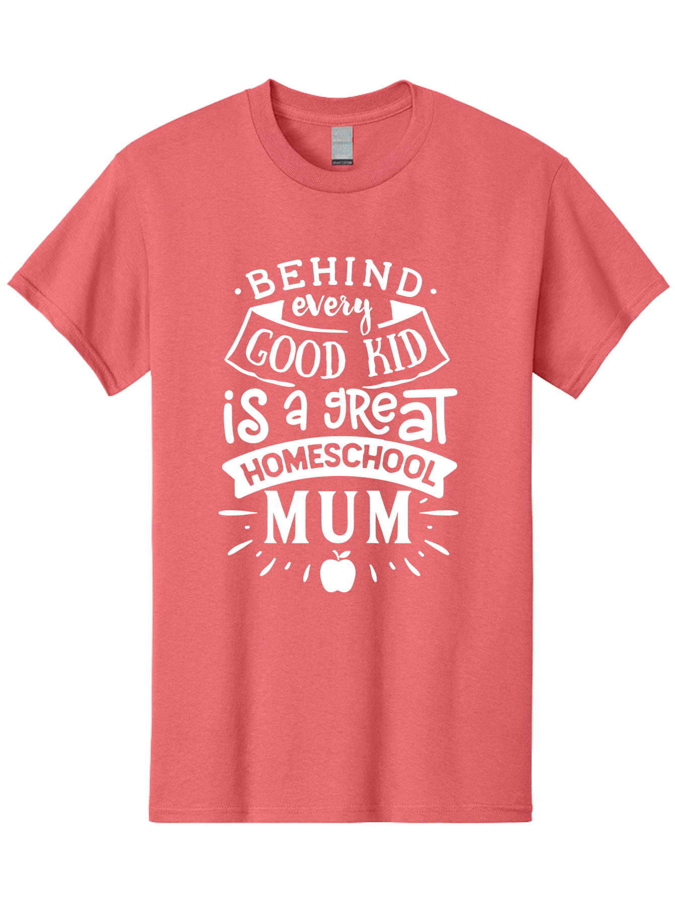 Behind-Every-Good-Kid-Is-A-Great-Homeschool-Mum-1 Men'S Graphic Tee, 100% Cotton, Comfortable Casual Summer Wear, Machine Washable, Homeschool Mum Appreciation, Parenting Quote, Educational Support, Motherhood Tribute, Aab316