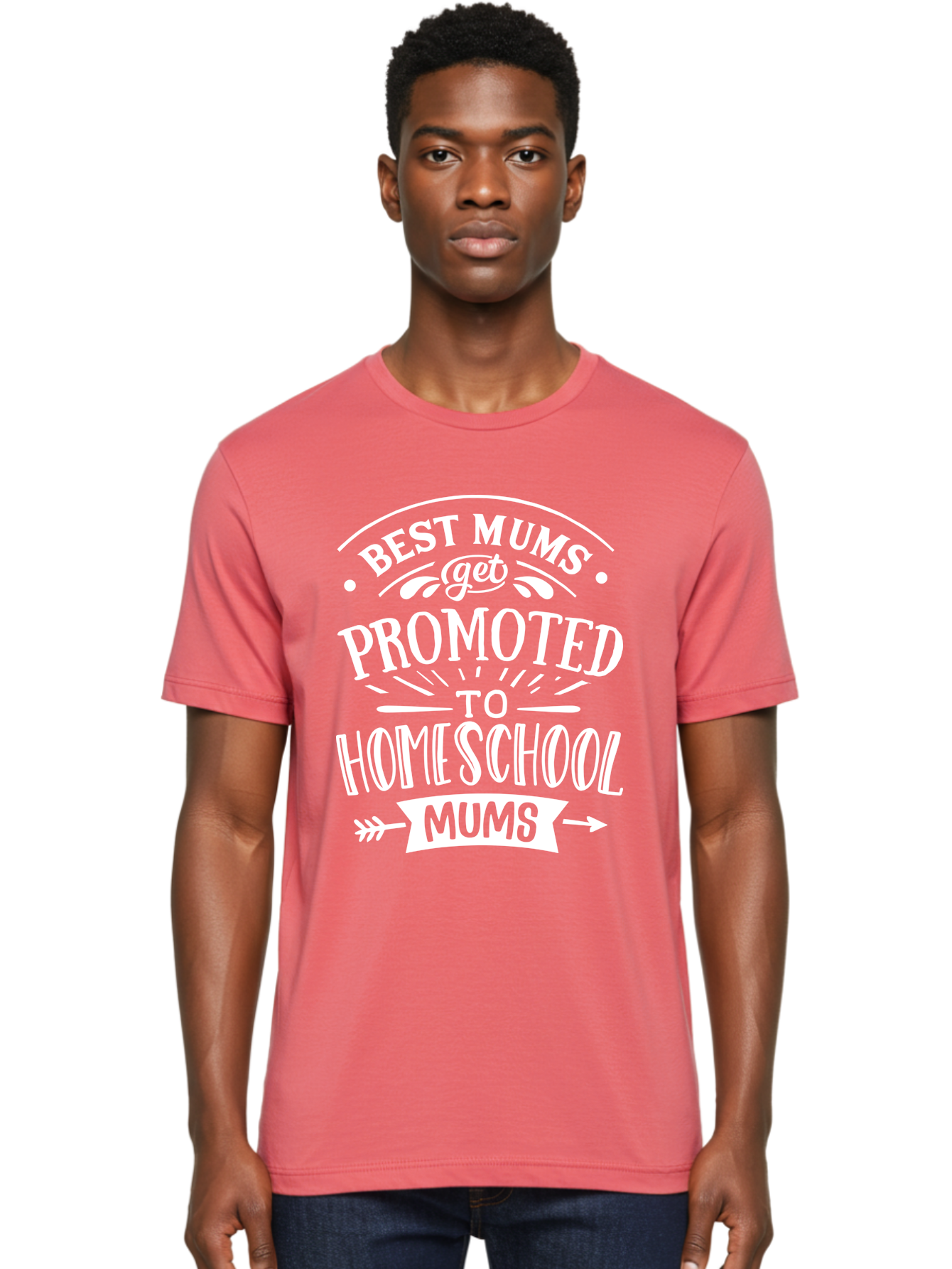 Best-Mums-Get-Promoted-To-Homeschool-Mums Men'S Graphic Tee, 100% Cotton, Comfortable Casual Summer Wear, Machine Washable, Homeschool Mums, Best Mums, Promotion, Parenting, Education, Homeschooling, Mom Life, Motherhood, Funny Quote, Aab322