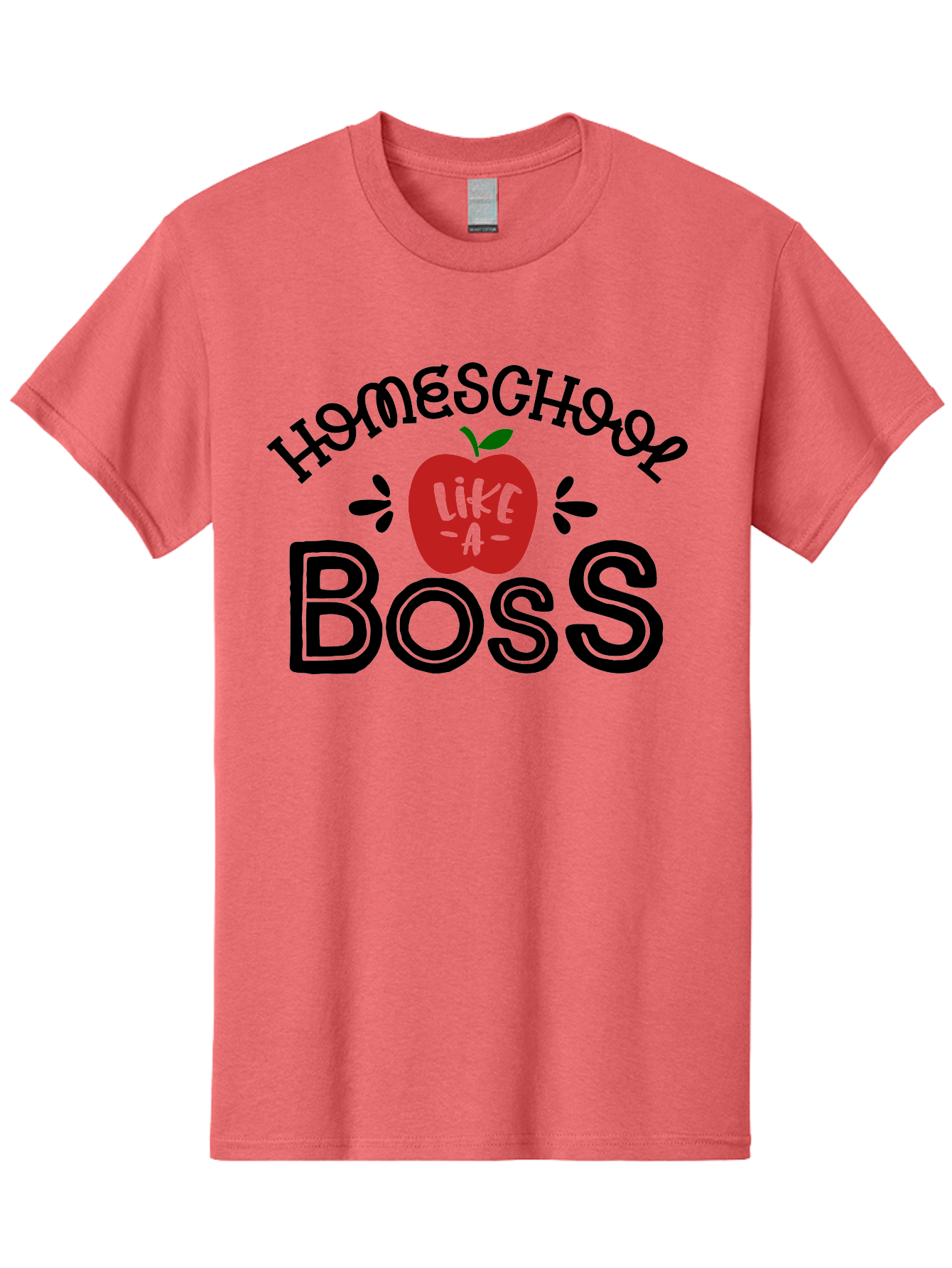 Homeschool-Boss Men'S Graphic Tee, 100% Cotton, Comfortable Casual Summer Wear, Machine Washable, Homeschooling, Homeschool Teacher, Educational Design, Apple Graphic, Motivational Quote, Learning Is Fun, Inspirational Saying, Red Apple Icon, Aab333
