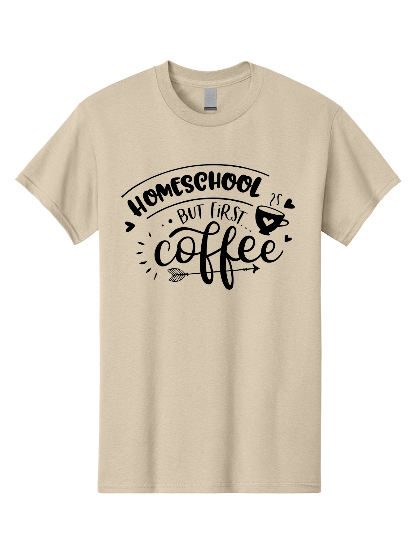 Homeschool-But-First-Coffee-1 Men'S Graphic Tee, 100% Cotton, Comfortable Casual Summer Wear, Machine Washable, Homeschool Humor, Coffee Lover, Morning Motivation, Homeschooling Parents, Funny Quote, Coffee First, Education At Home, Aab334