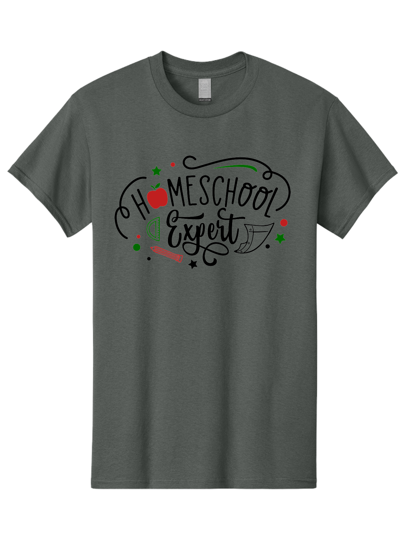 Homeschool-Expert-3 Men'S Graphic Tee, 100% Cotton, Comfortable Casual Summer Wear, Machine Washable, Homeschool Expert, Learning Resources, Educational Tools, Apple For Teacher, Pencils, Stars, Swirls, Creative Learning, Homeschooling, Aab338