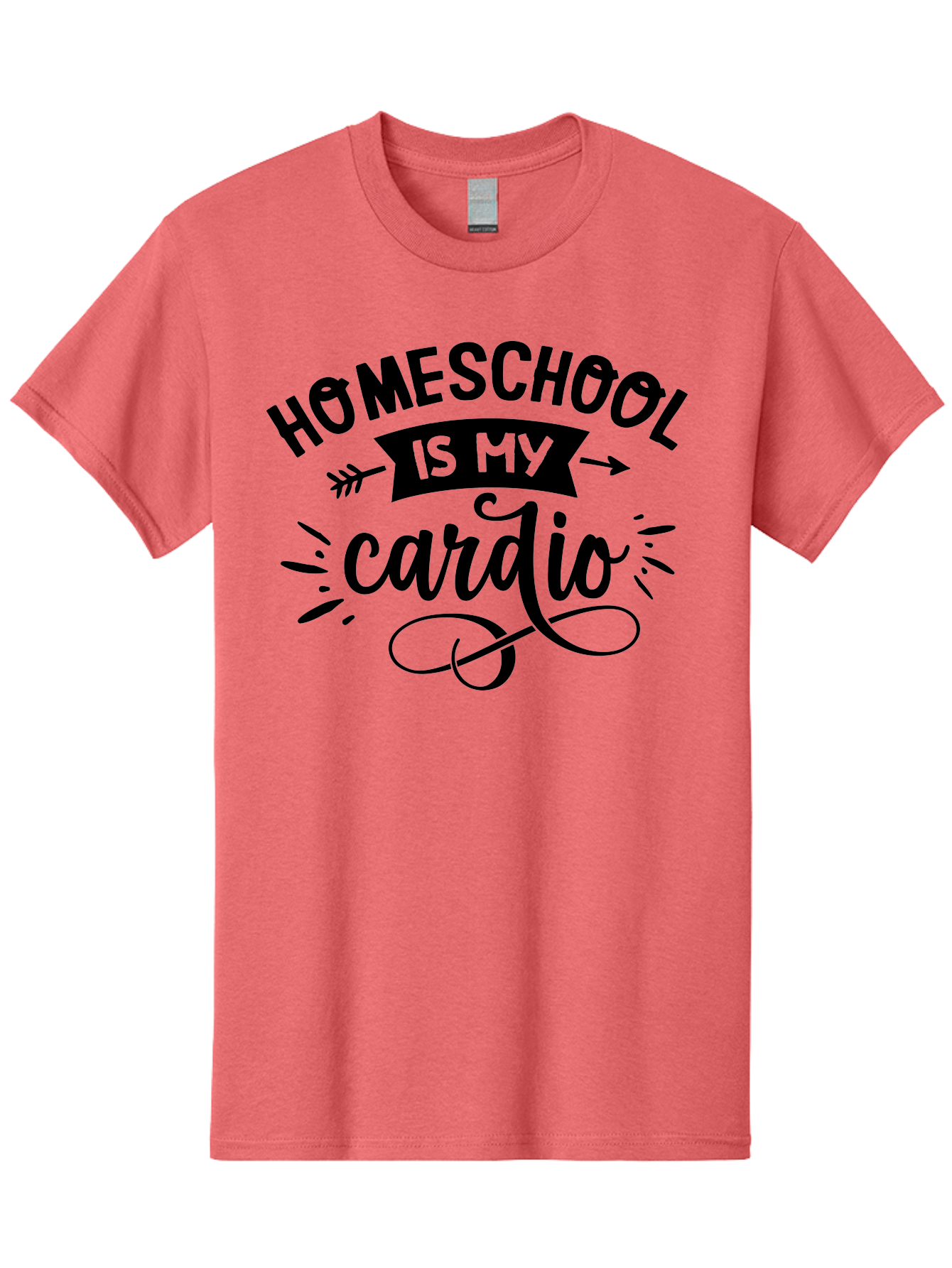 Homeschool-Is-My-Cardio-1 Men'S Graphic Tee, 100% Cotton, Comfortable Casual Summer Wear, Machine Washable, Homeschool, Cardio Workout, Motivational Quote, Fitness Inspiration, Humorous Saying, Parenting Humor, Educational Quotes Aab351