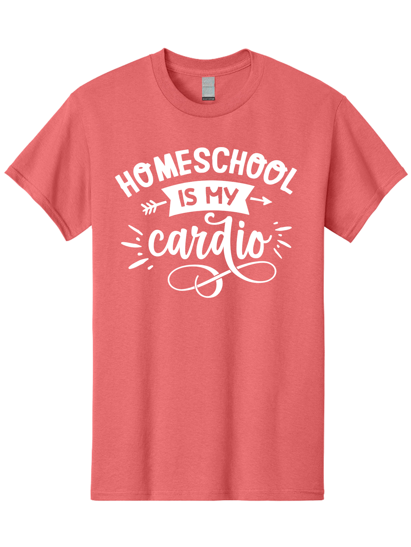 Homeschool-Is-My-Cardio Men'S Graphic Tee, 100% Cotton, Comfortable Casual Summer Wear, Machine Washable, Homeschool Humor, Funny Quotes, Cardio Workout, Homeschooling Parents, Witty Sayings, Inspirational Quotes, Motivational Phrases Aab352