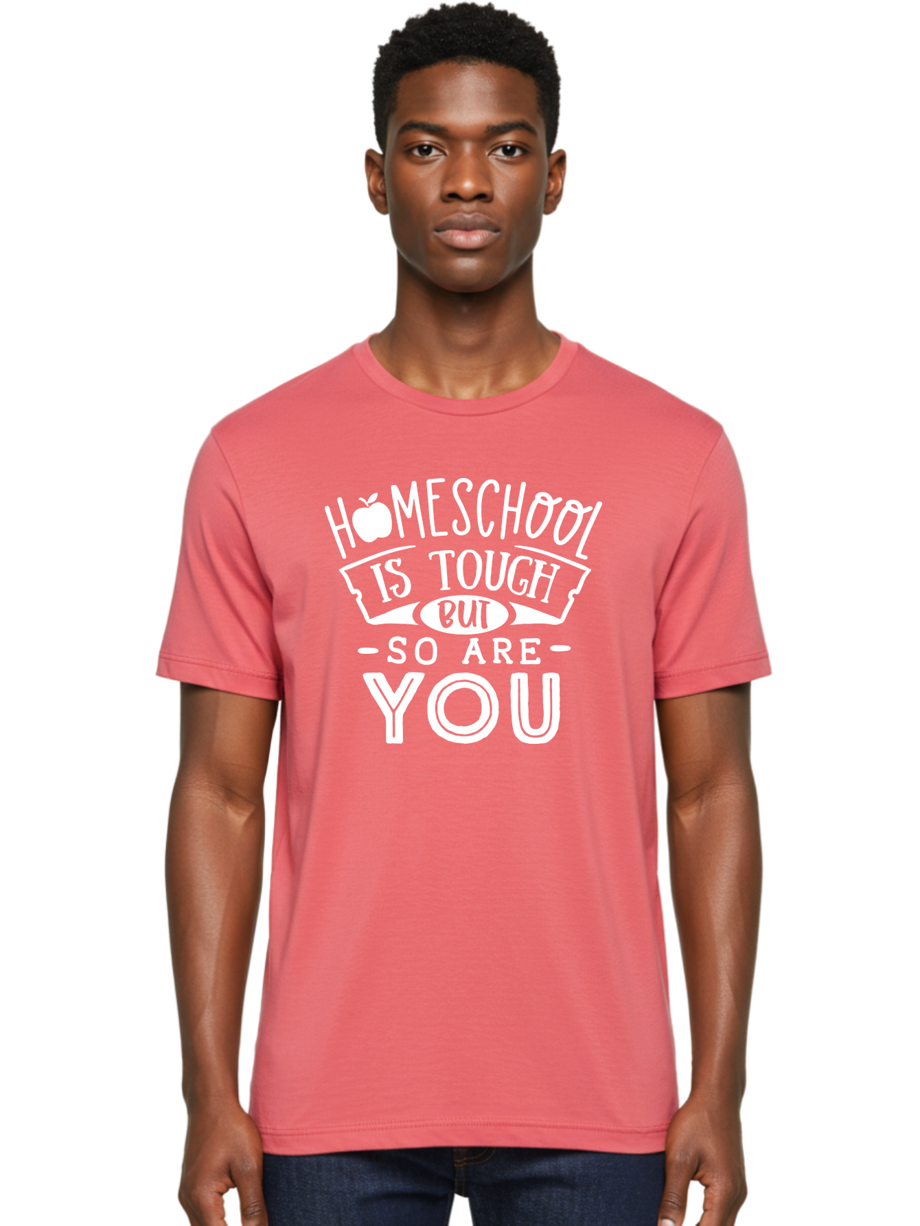 Homeschool-Is-Tough-But-So-Are-You-1 Men'S Graphic Tee, 100% Cotton, Comfortable Casual Summer Wear, Machine Washable, Homeschool Inspiration, Motivational Quote, Educational Support, Parenting Encouragement, Tough Homeschooling, Aab353