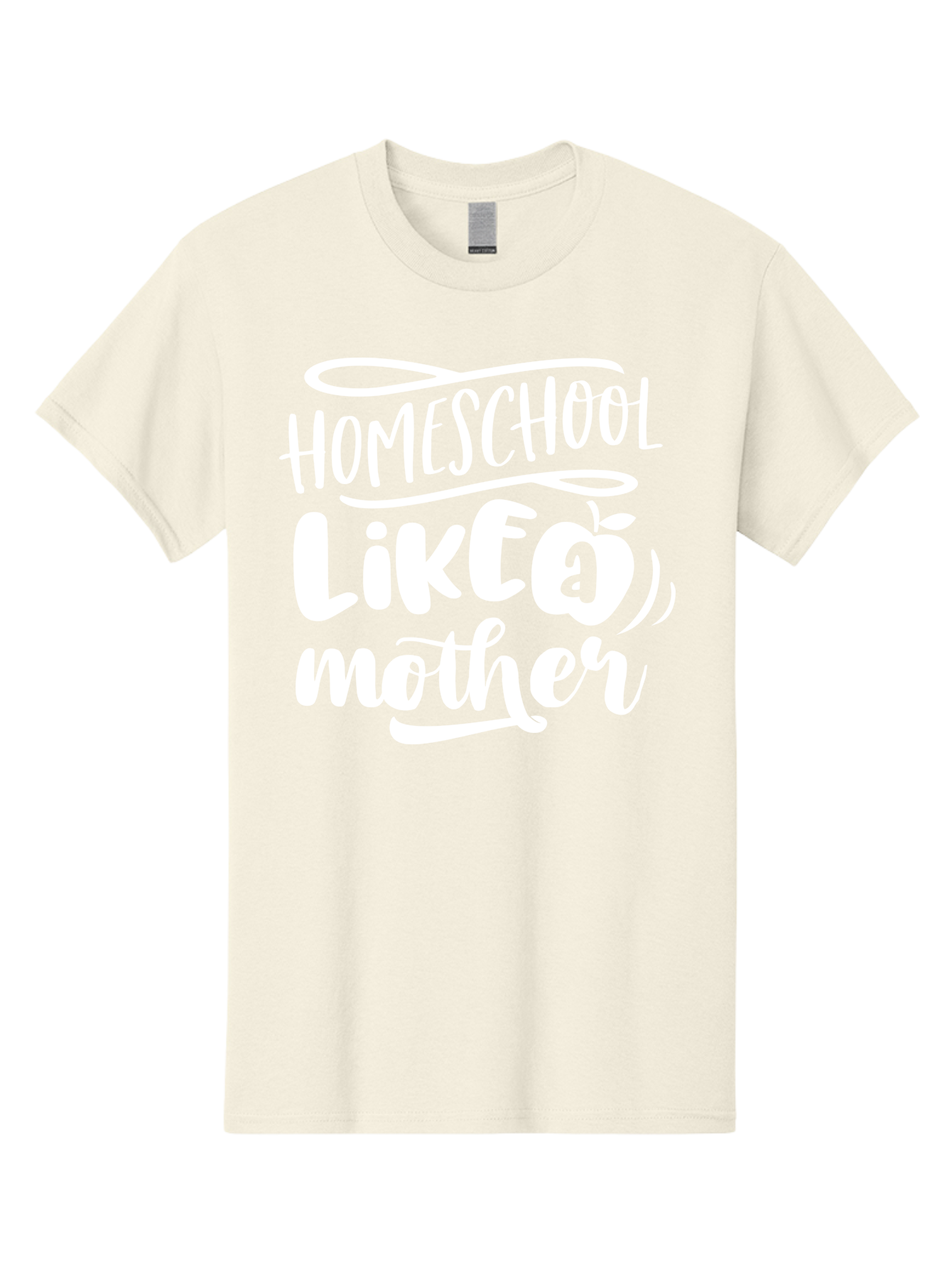 Homeschool-Like-A-Mother-1 Men'S Graphic Tee, 100% Cotton, Comfortable Casual Summer Wear, Machine Washable, Homeschool, Home Schooling, Motherhood, Education, Parenting, Quote, Inspirational Saying, Apple Symbol, Funny Text Aab360