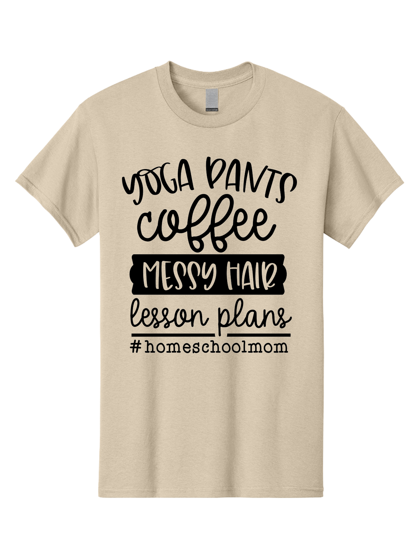 Homeschool-Mom-1 Men'S Graphic Tee, 100% Cotton, Comfortable Casual Summer Wear, Machine Washable, Homeschool Mom, Yoga Pants, Coffee, Messy Hair, Lesson Plans, Homeschooling, Parenting, Mom Life, Everyday Struggles, Relaxed Mom, Casual Style Aab368