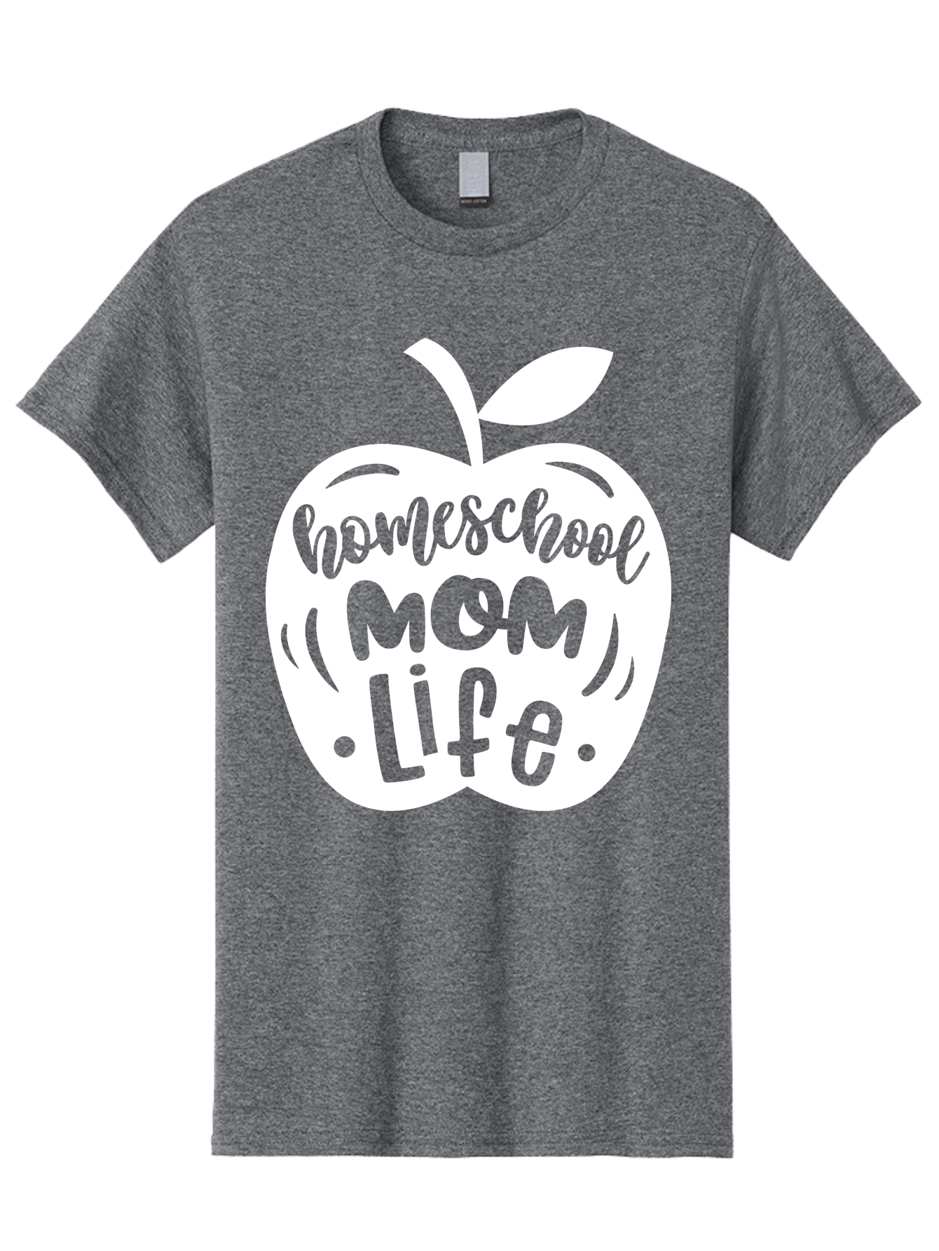 Homeschool-Mom-Life-1 Men'S Graphic Tee, 100% Cotton, Comfortable Casual Summer Wear, Machine Washable, Homeschool Mom Life, Apple Graphic, Homeschooling, Mom Life, Education, Parenting, Teaching, Learning, Green Apple Aab373
