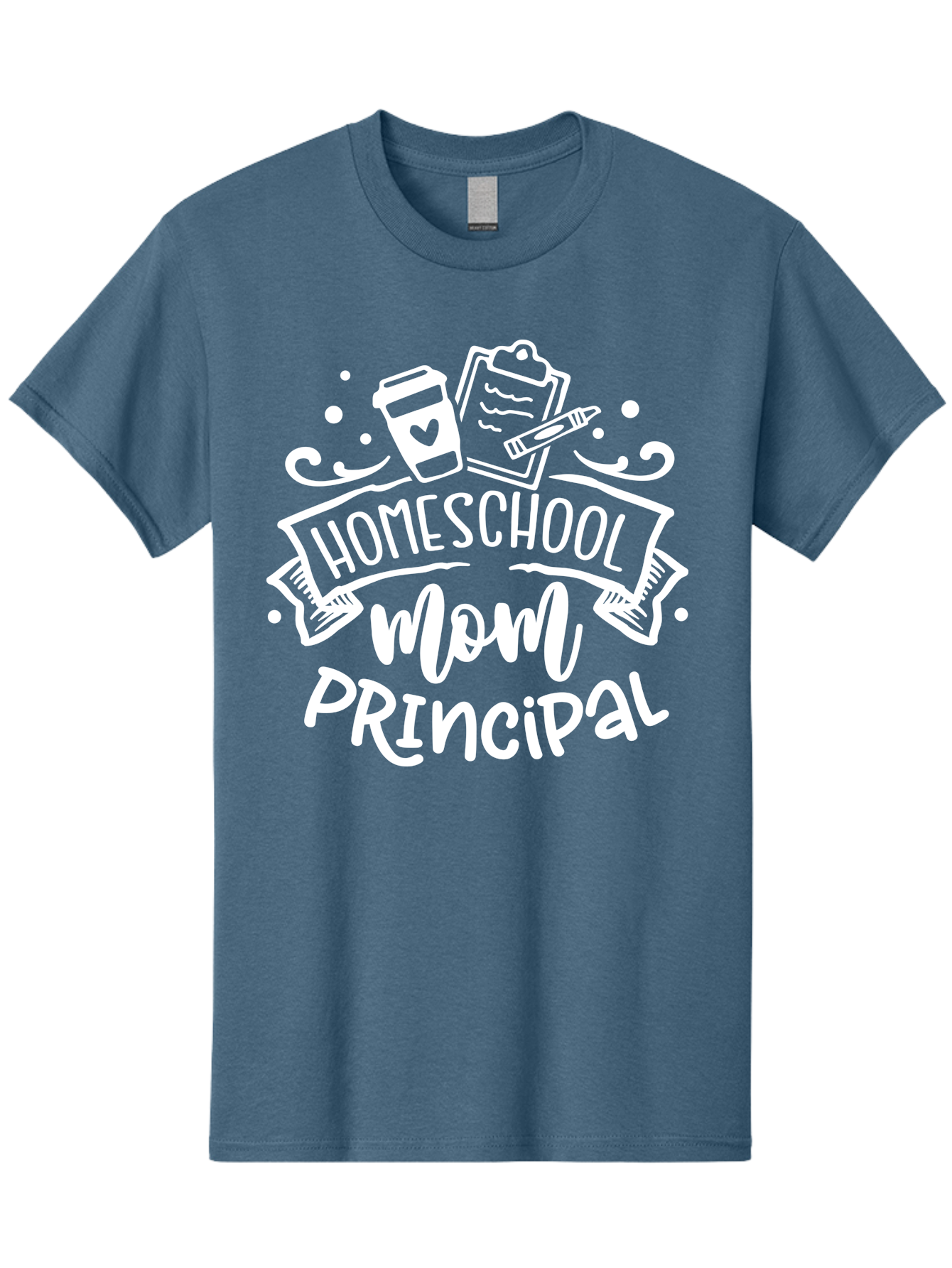 Homeschool-Mom-Principal-2 Men'S Graphic Tee, 100% Cotton, Comfortable Casual Summer Wear, Machine Washable, Homeschool Mom, Principal, Education, Homeschooling, Mom Life, Coffee Lover, Learning, Teaching, Parenting, Family, Kids, Aab377