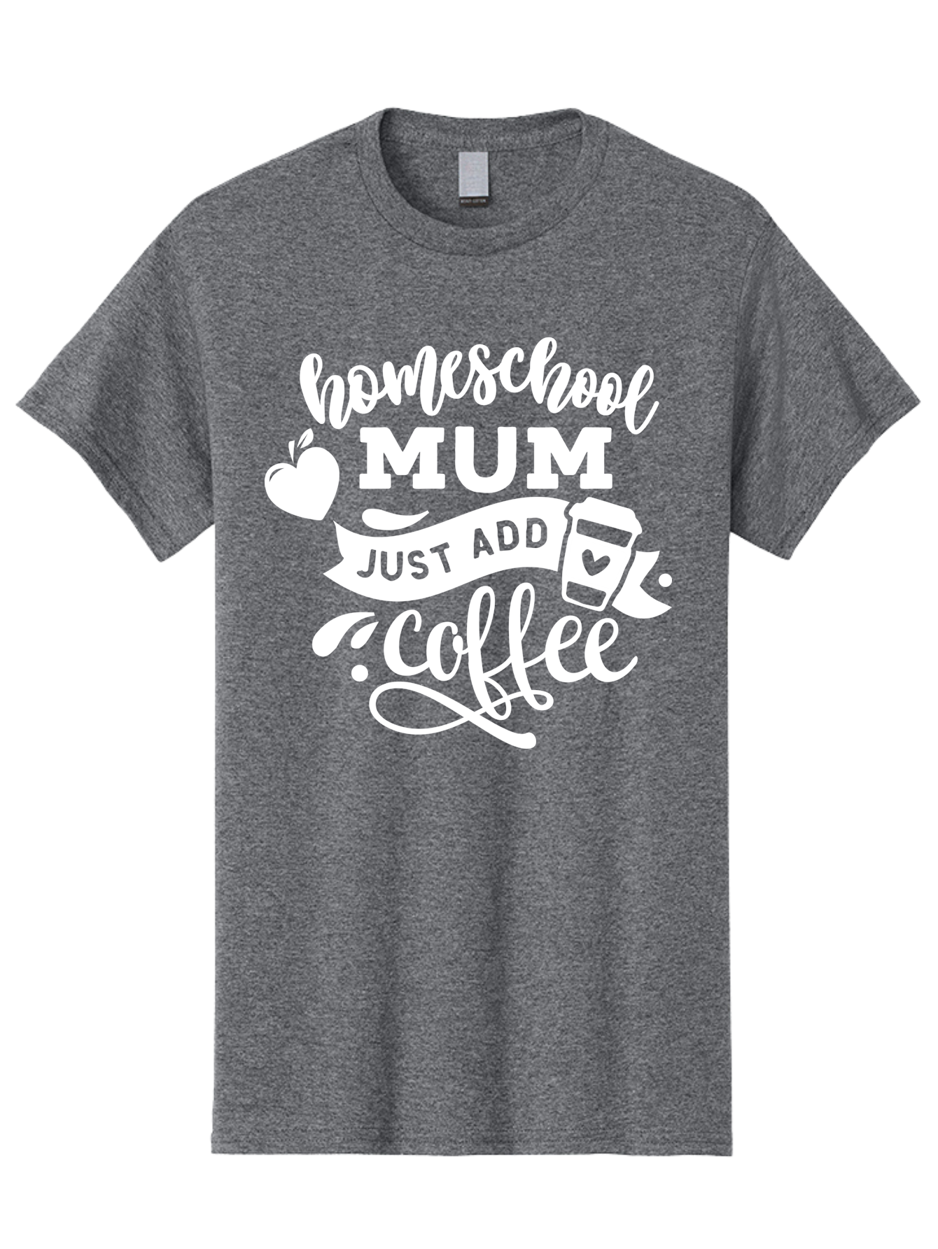 Homeschool-Mum-3 Men'S Graphic Tee, 100% Cotton, Comfortable Casual Summer Wear, Machine Washable, Homeschool Mom, Coffee Lover, Mom Life, Homeschooling, Coffee Addict, Mom Humor, Funny Quote, Inspirational Quote, Motherhood, Parenting Aab387