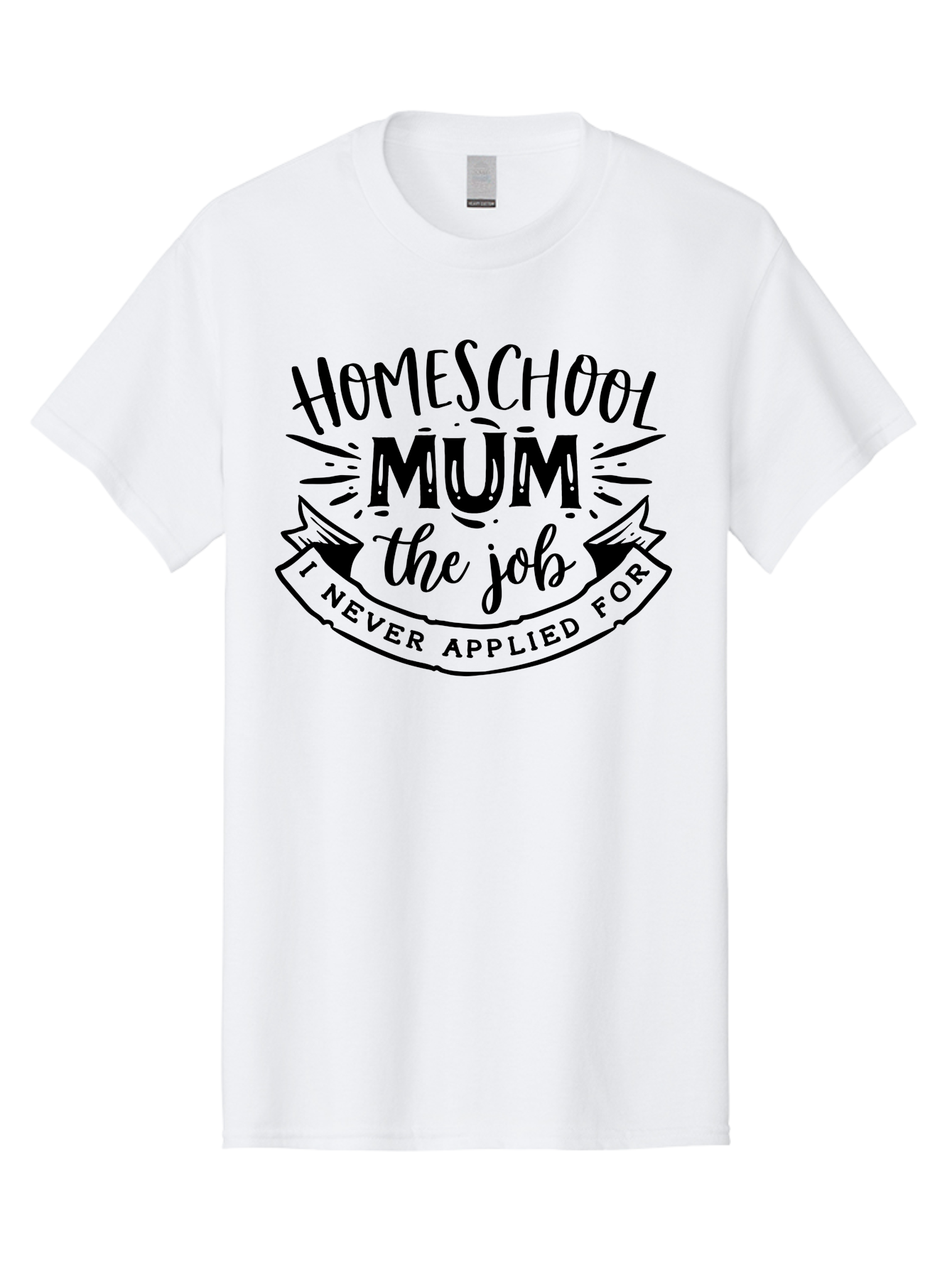 Homeschool-Mum-The-Job-1 Men'S Graphic Tee, 100% Cotton, Comfortable Casual Summer Wear, Machine Washable, Homeschool Mom Quote, Inspirational Quote, Funny T-Shirt Design, Mom Life, Teaching At Home, Humorous Saying, Parenting Humor Aab397