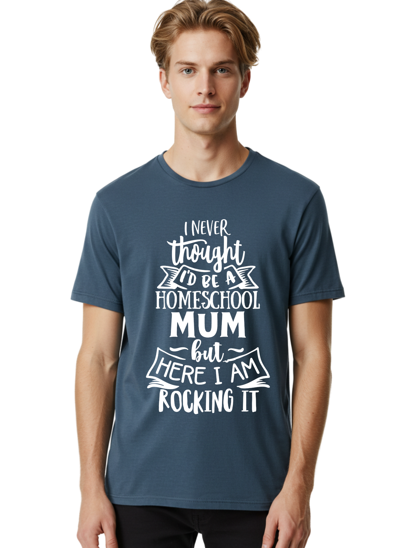 Homeschool-Mum Men'S Graphic Tee, 100% Cotton, Comfortable Casual Summer Wear, Machine Washable, Homeschool Mom, Parenting Quote, Homeschooling Inspiration, Mom Life, Funny Parenting, Inspirational Quote, Mom Quotes, Homeschooling Journey Aab399