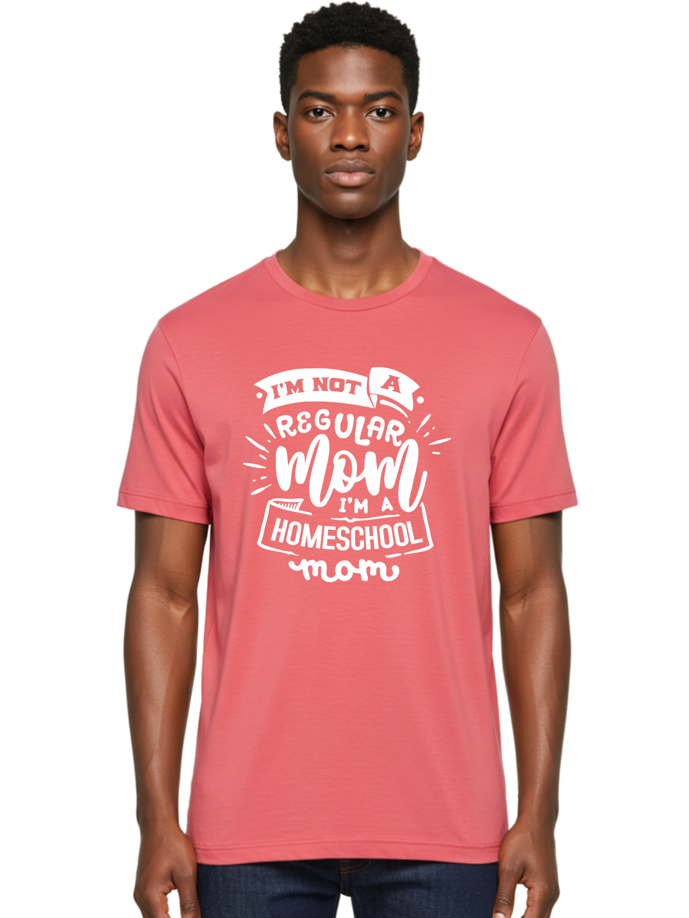 I-M-Not-A-Regular-Mom-I-M-A-Homeschool-Mom Men'S Graphic Tee, 100% Cotton, Comfortable Casual Summer Wear, Machine Washable, Homeschool Mom, Proud Parent, Alternative Education, Dedicated Mother, Homeschooling Lifestyle, Mom Quotes, Aab404