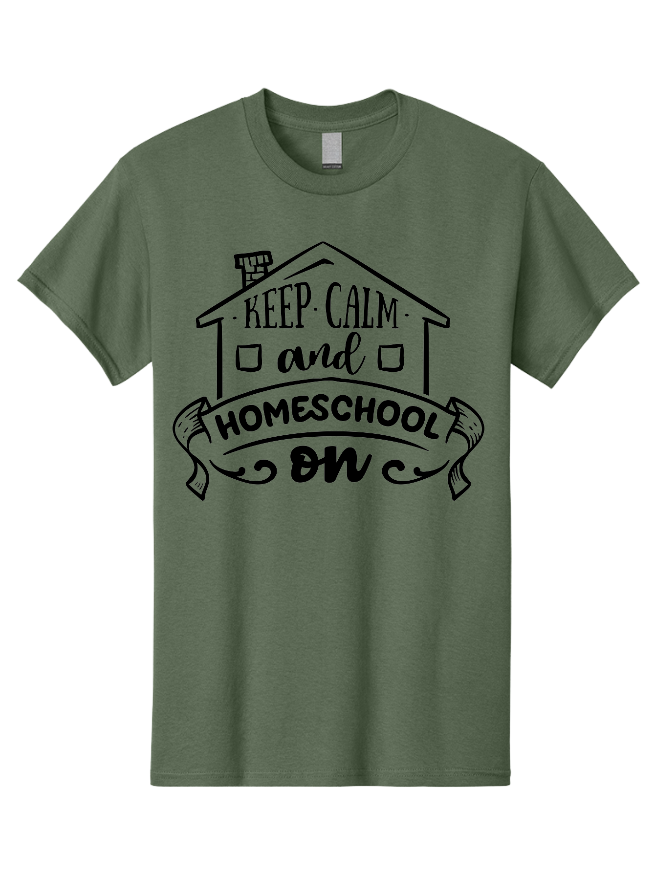 Keep-Calm-And-Homeschool-On-1 Men'S Graphic Tee, 100% Cotton, Comfortable Casual Summer Wear, Machine Washable, Homeschooling Inspiration, Keep Calm, Homeschool On, Home Education, Personalized Learning, Alternative Education, Family Learning, Aab407